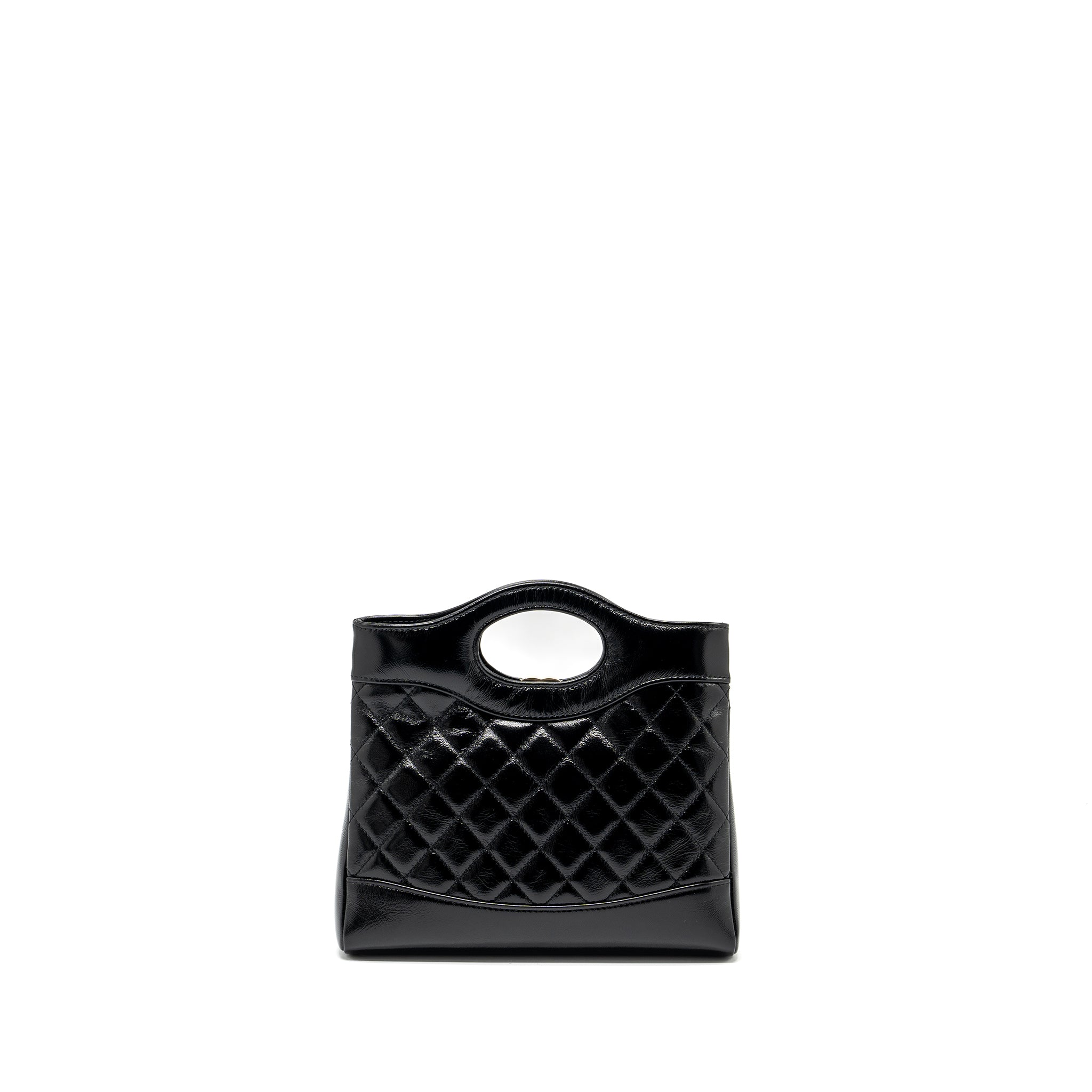 CHANEL 24S MINI 31 BAG SHINY LAMBSKIN BLACK GHW (MICROCHIP)