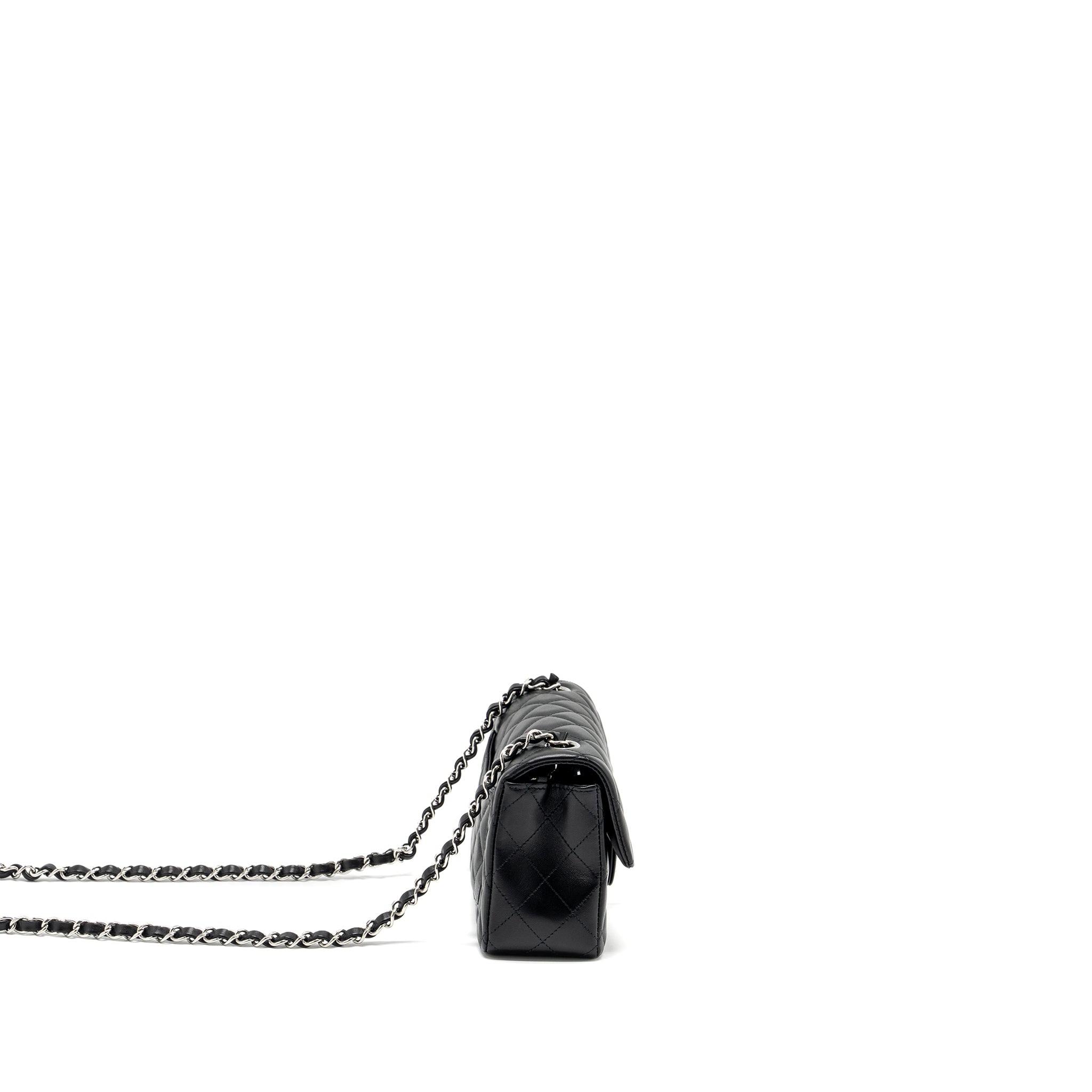 CHANEL MINI RECTANGULAR FLAP BAG LAMBSKIN BLACK SHW (MICROCHIP)