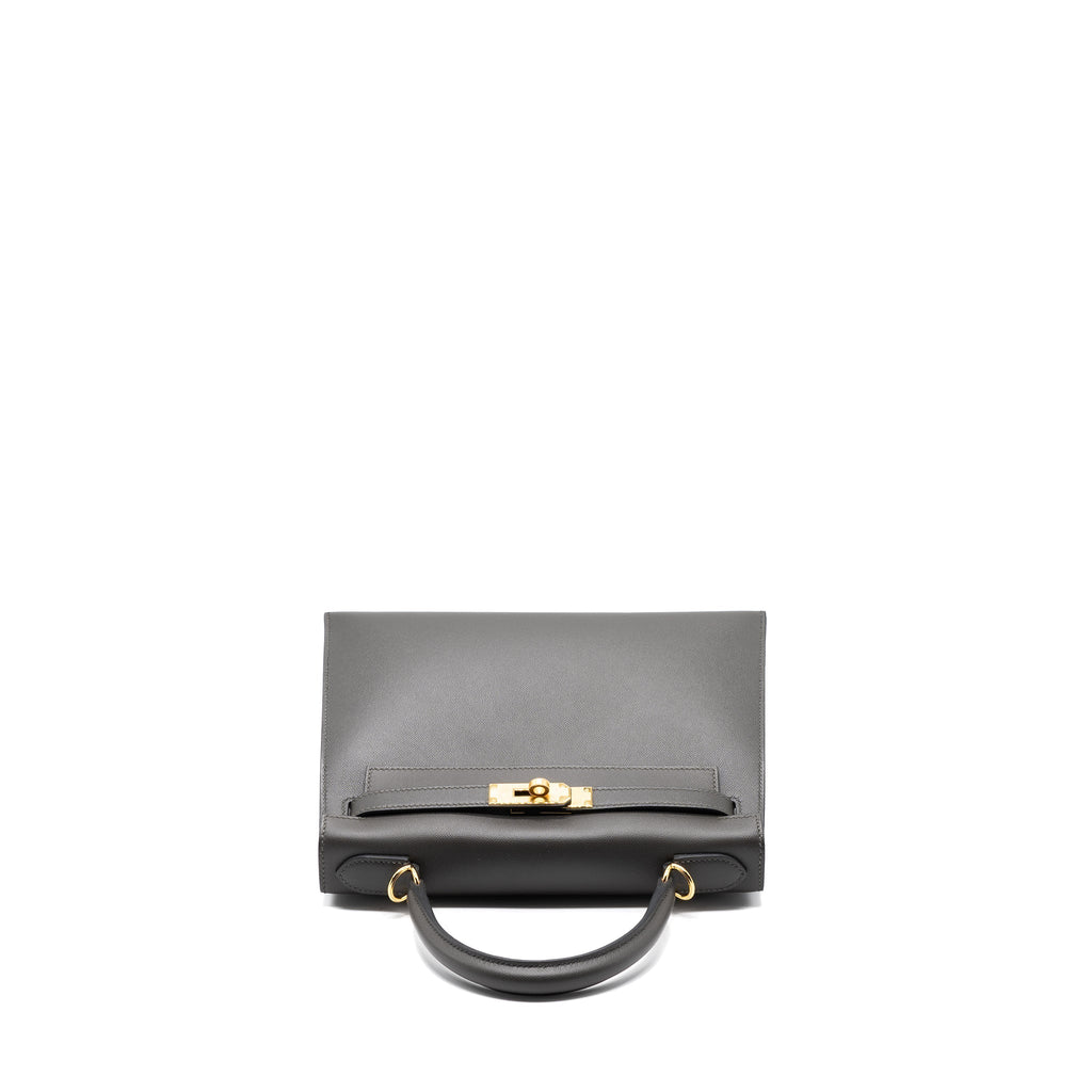 HERMES KELLY 28 MADAME LEATHER GRAPHITE GHW