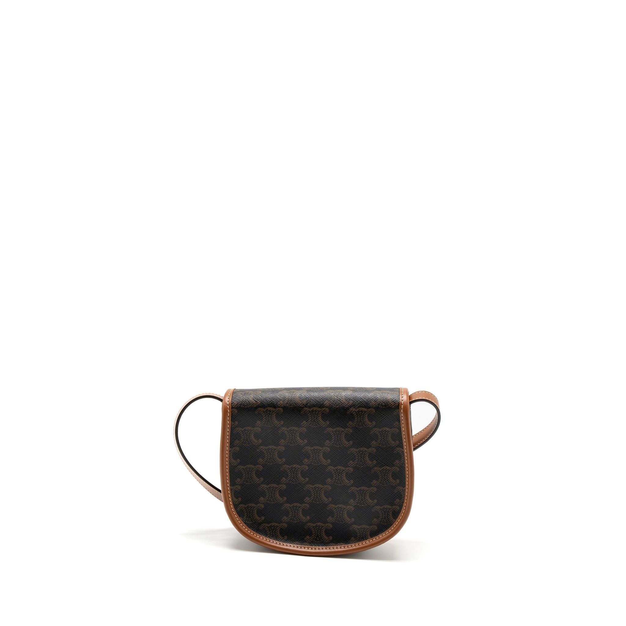 CELINE MINI BESACE IN TRIOMPHE CANVAS/CALFSKIN TAN GHW