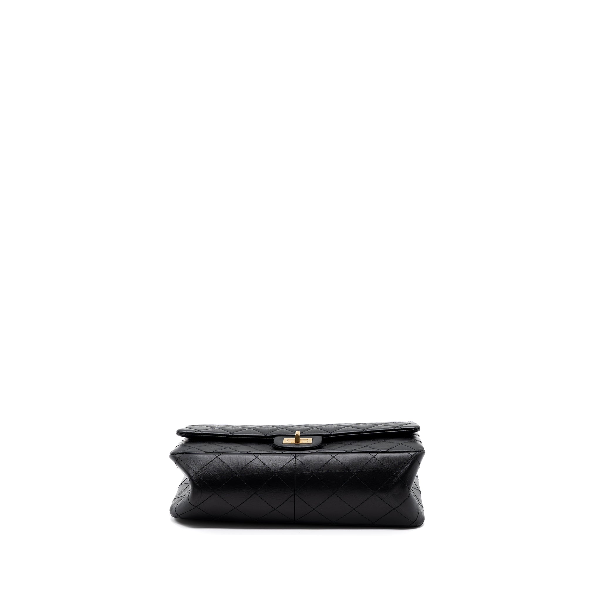 CHANEL 2.55 226 REISSUE FLAP BAG AGED CALFSKIN BLACK GHW
