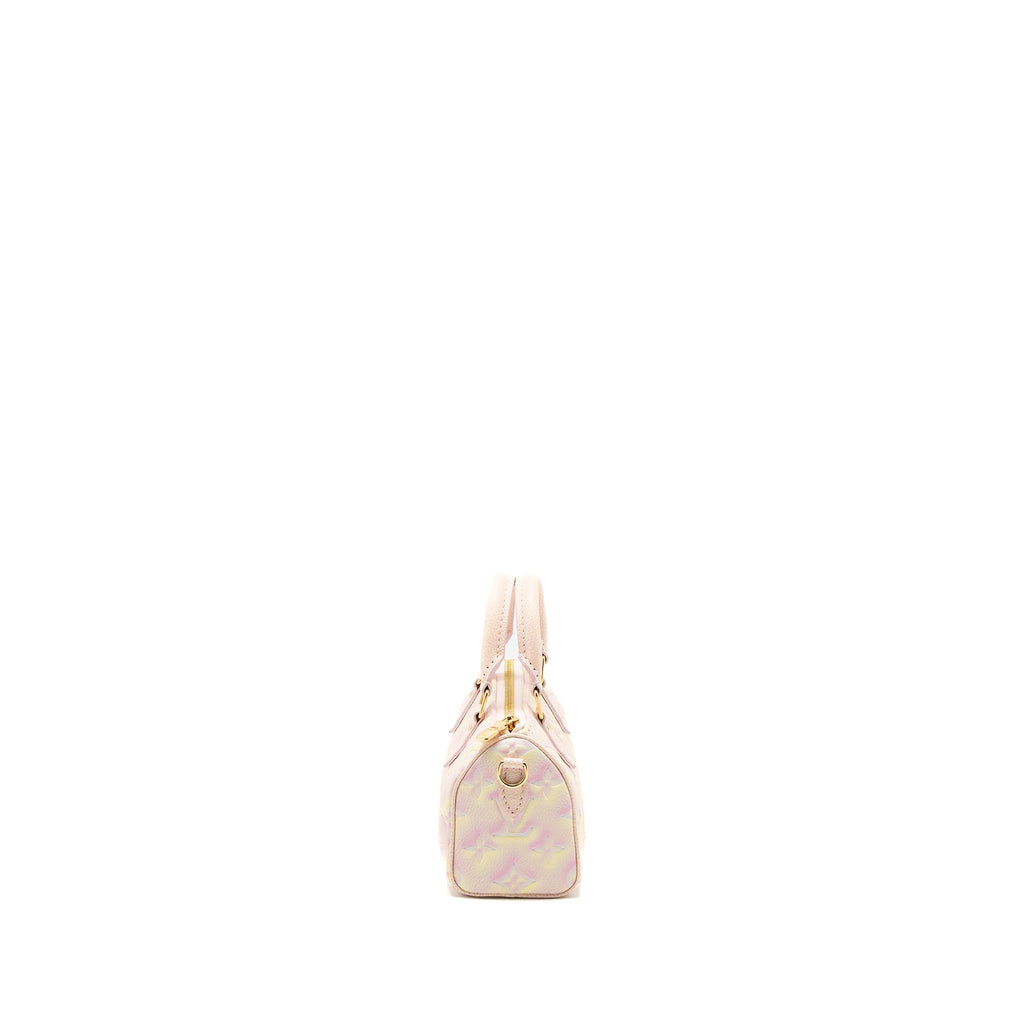 LOUIS VUITTON NANO SPEEDY MONOGRAM EMPREINTE PINK/MULTICOLOUR GHW (NEW VERSION)