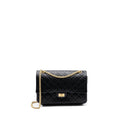 CHANEL 2.55 226 REISSUE FLAP BAG AGED CALFSKIN BLACK GHW