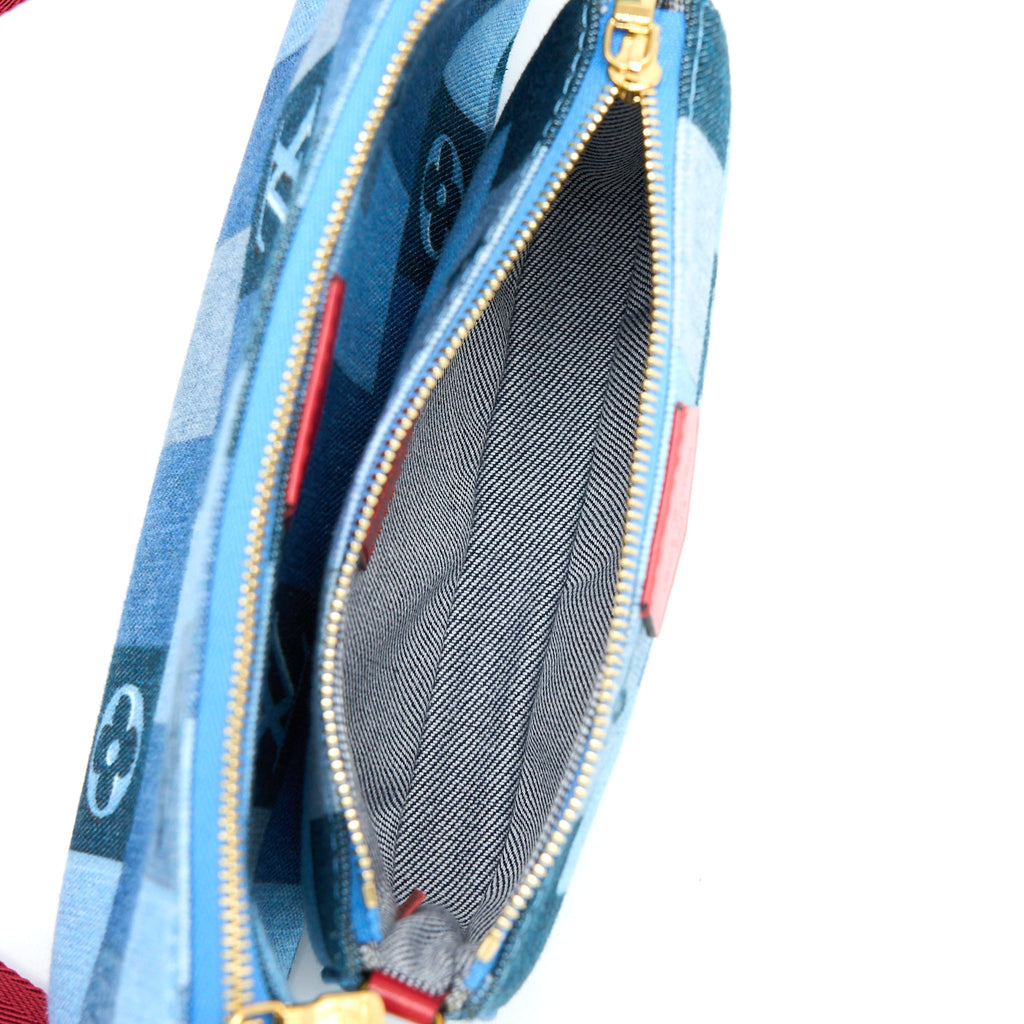 LOUIS VUITTON PATCHWORK MULTI-POCHETTE ACCESSOIRES BAG MONOGRAM DENIM GHW