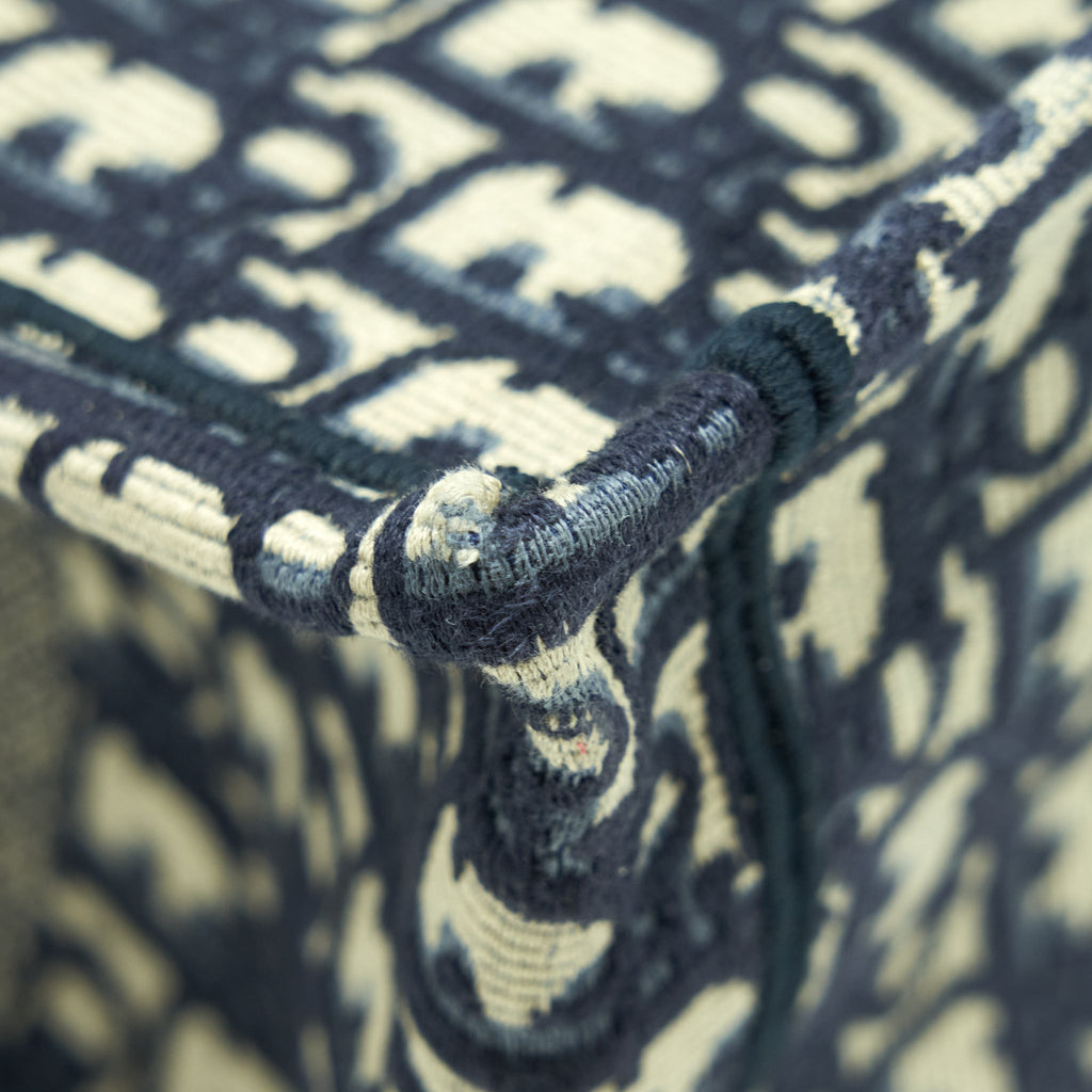 DIOR SMALL BOOK TOTE BAG BLUE OBLIQUE JACQUARD