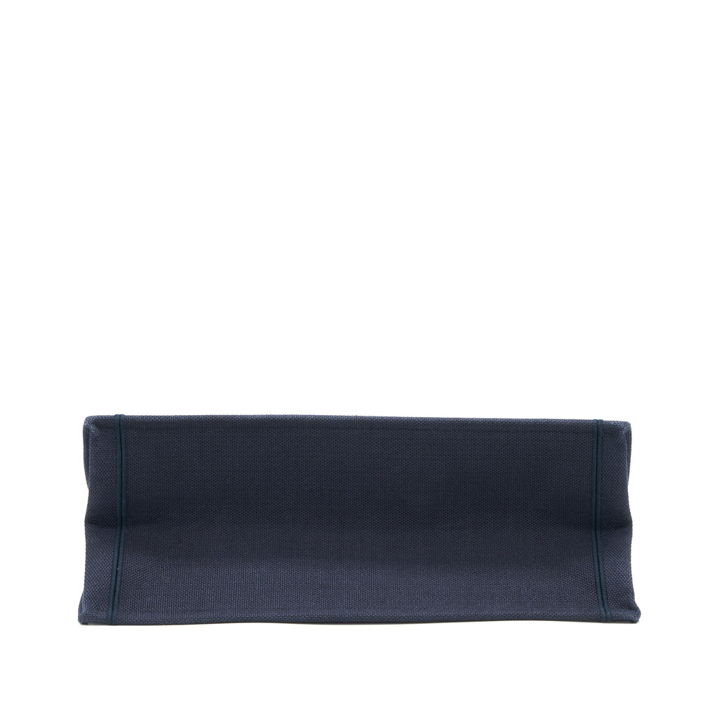 DIOR LIMITED EDITION BOOK TOTE DARK BLUE DENIM PATTERN