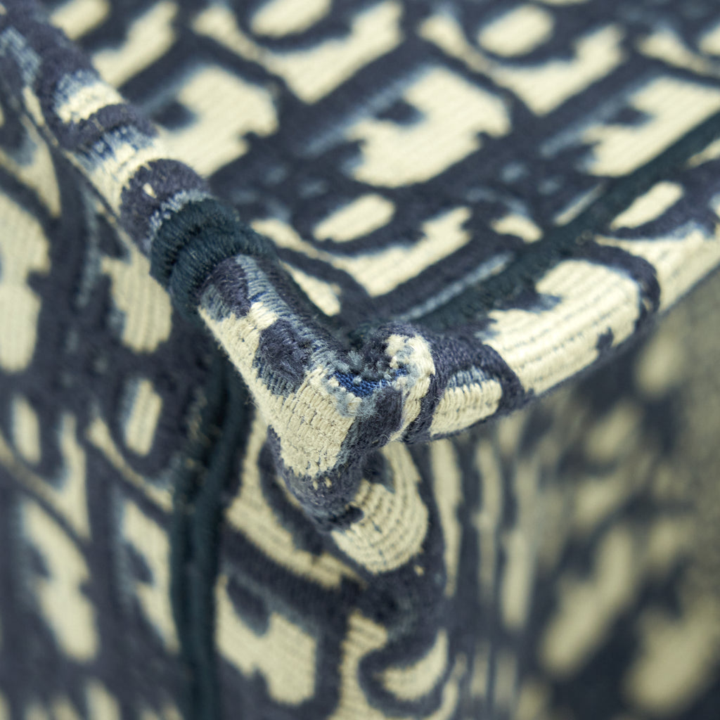DIOR SMALL BOOK TOTE BAG BLUE OBLIQUE JACQUARD