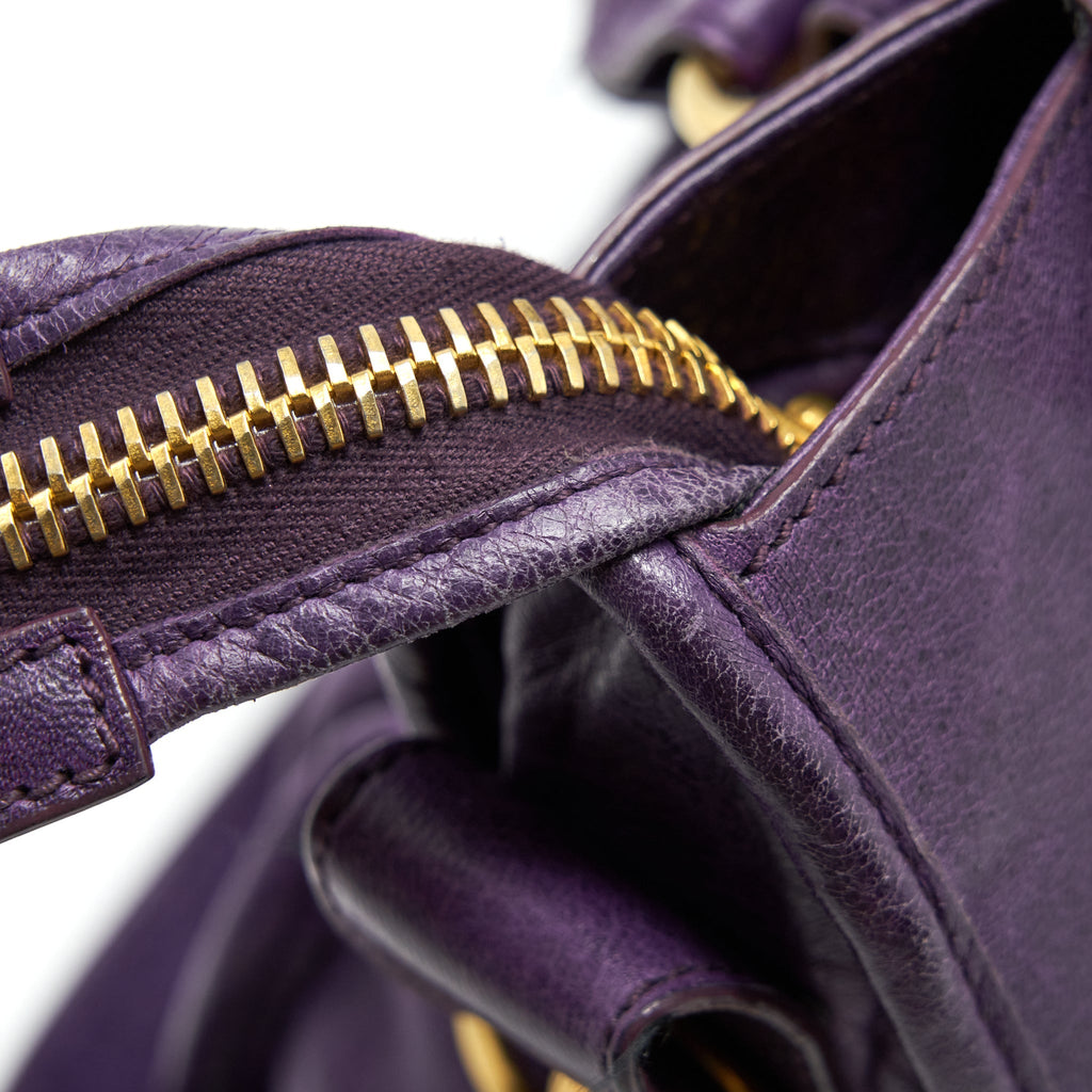 BALENCIAGA GIANT CITY BAG PURPLE GHW