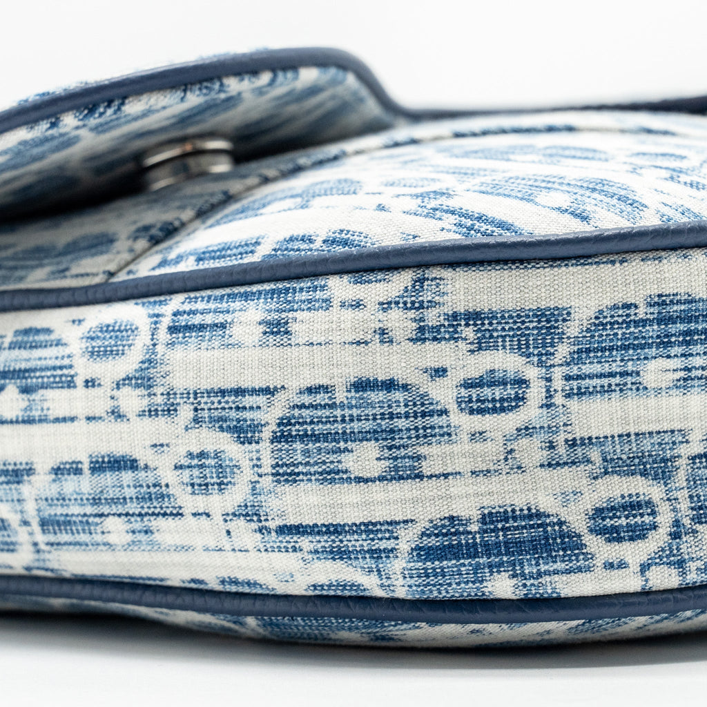 DIOR HOMME SADDLE BAG OBLIQUE KASURI BLUE/MULTICOLOUR SHW