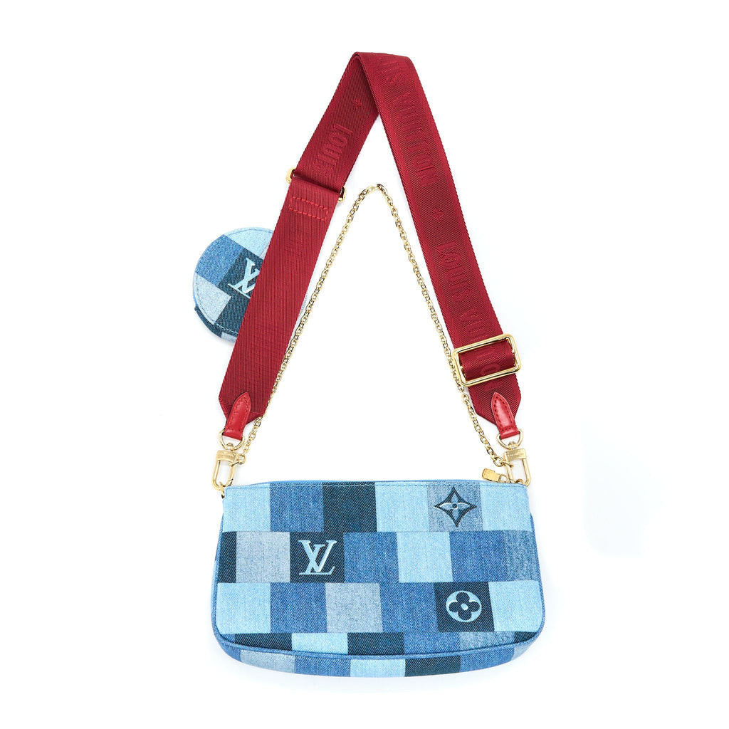 LOUIS VUITTON PATCHWORK MULTI-POCHETTE ACCESSOIRES BAG MONOGRAM DENIM GHW