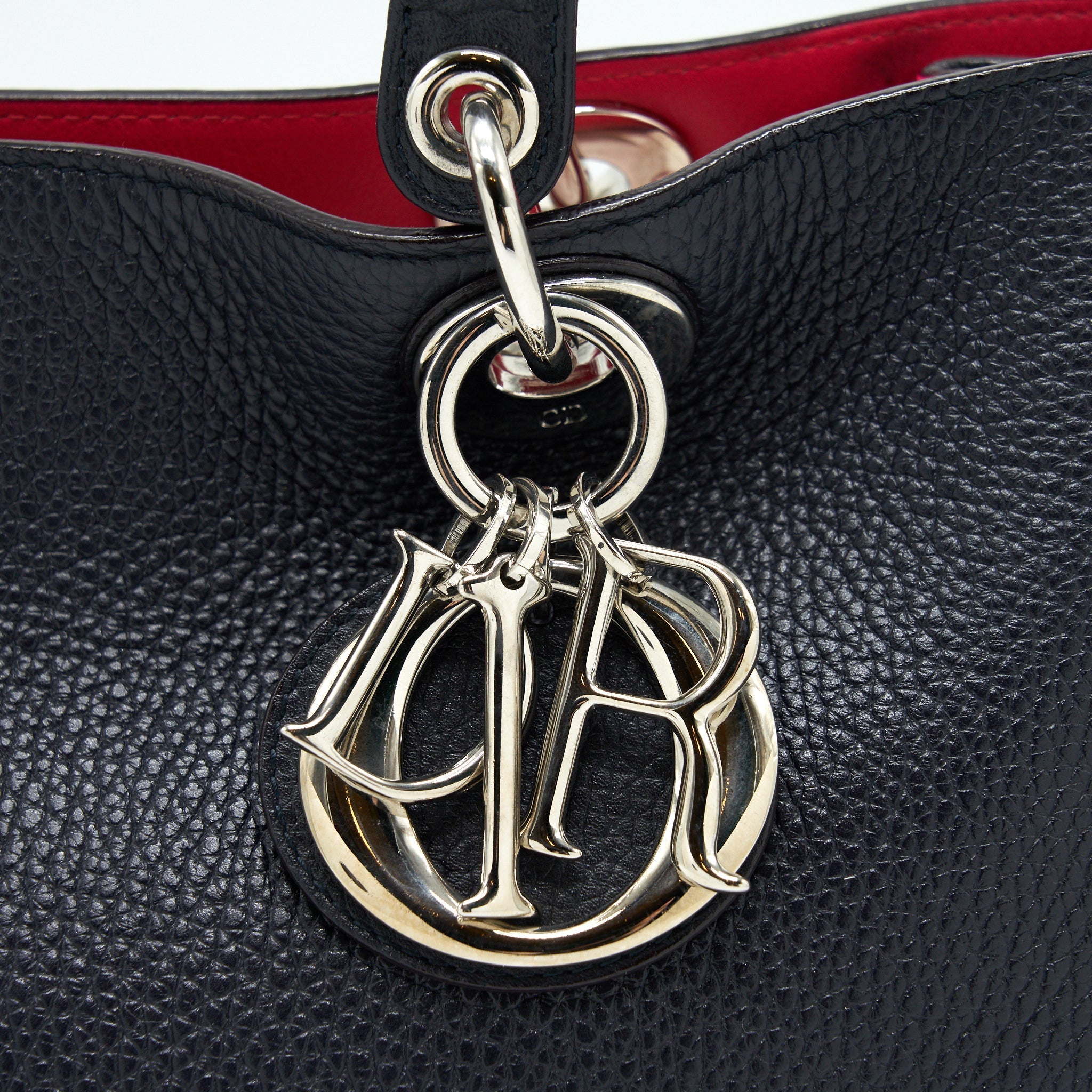 CHRISTIAN DIOR MEDIUM DIORISSIMO TOTE BAG BLACK GRAINED LEATHER SHW