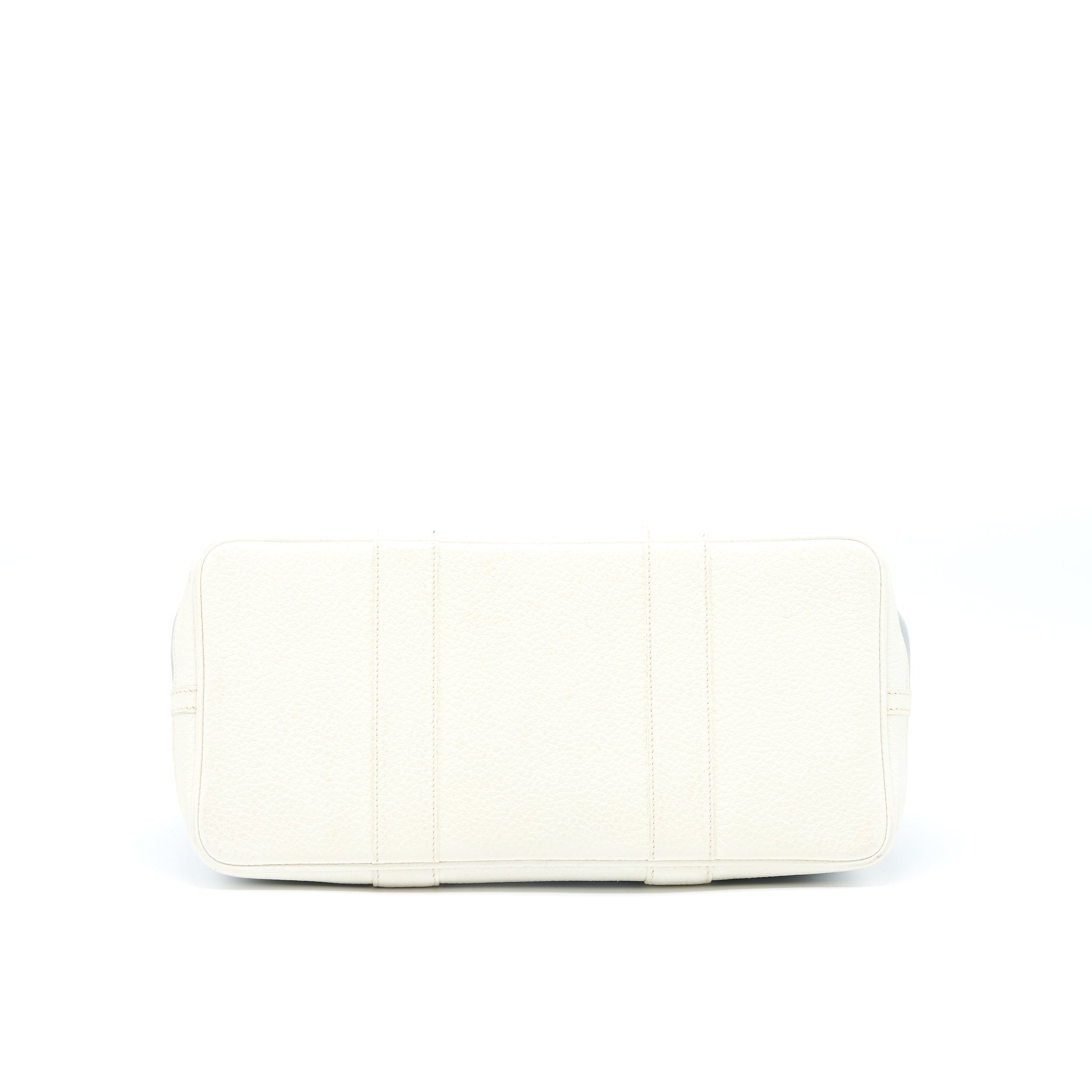HERMES GARDEN PARTY 36 LEATHER/CANVAS LIGHT BLUE/BLANC SHW