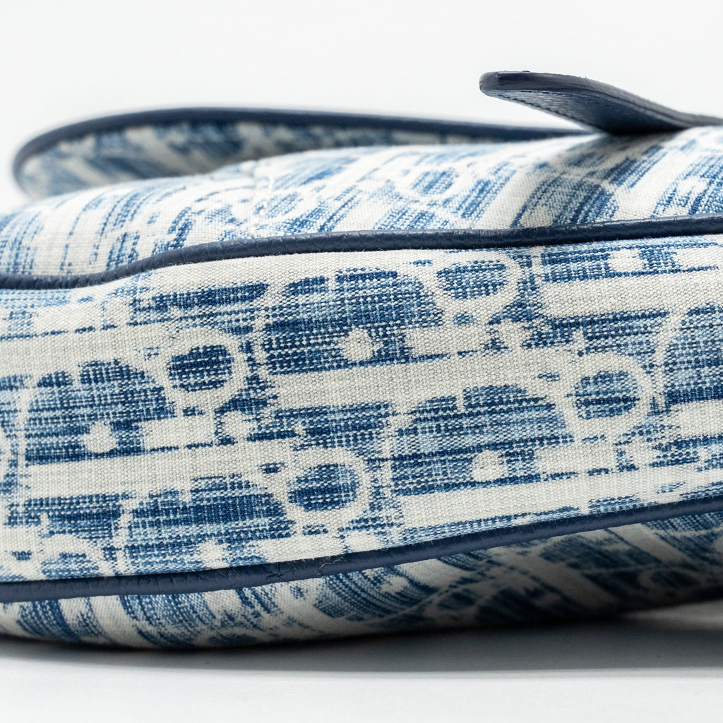 DIOR HOMME SADDLE BAG OBLIQUE KASURI BLUE/MULTICOLOUR SHW