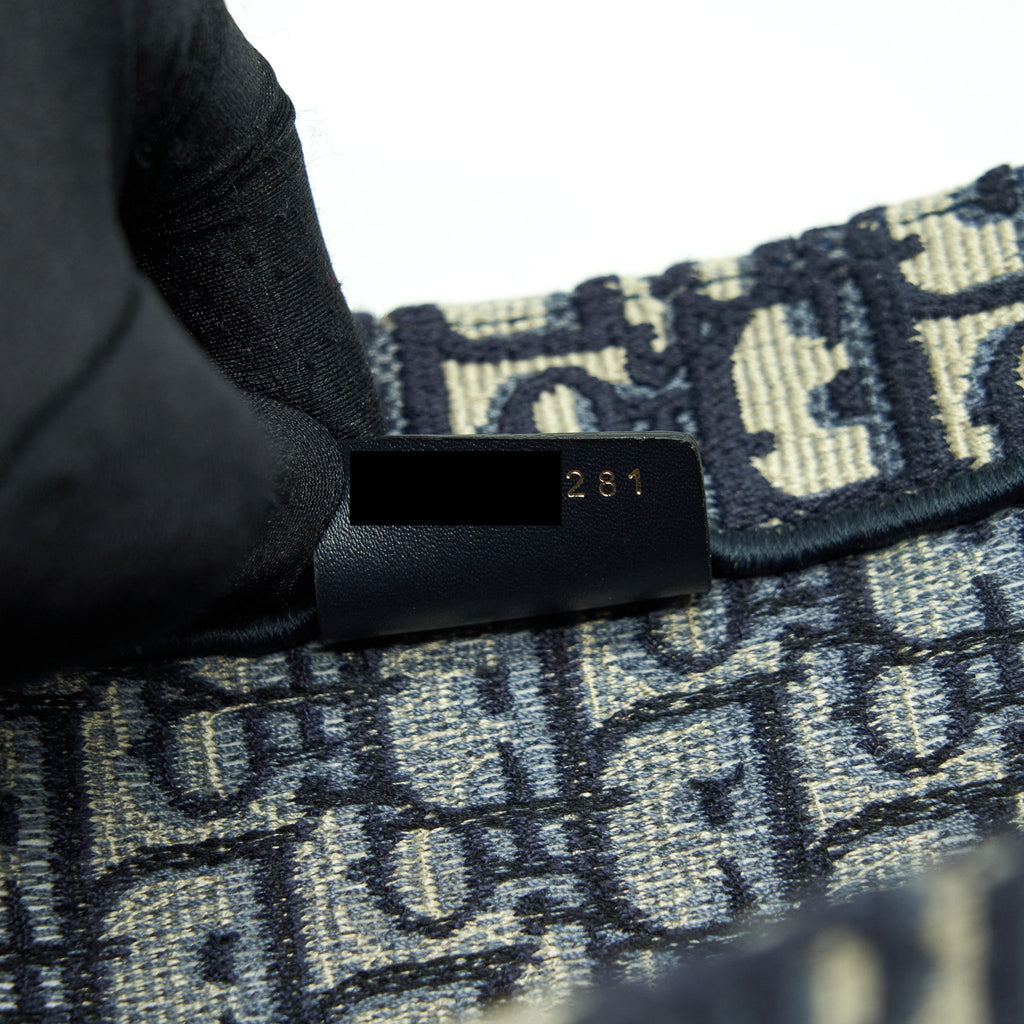 DIOR SMALL BOOK TOTE BAG BLUE OBLIQUE JACQUARD