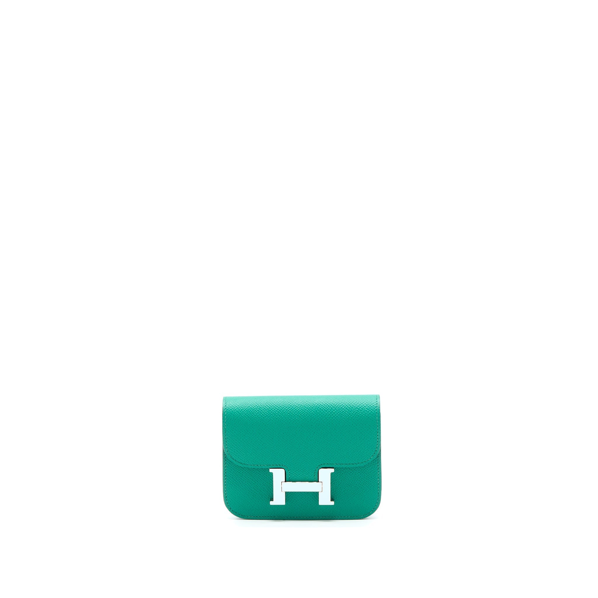 HERMES CONSTANCE SLIM EPSOM LAQUE VERT JADE/BLEU BRUME SHW