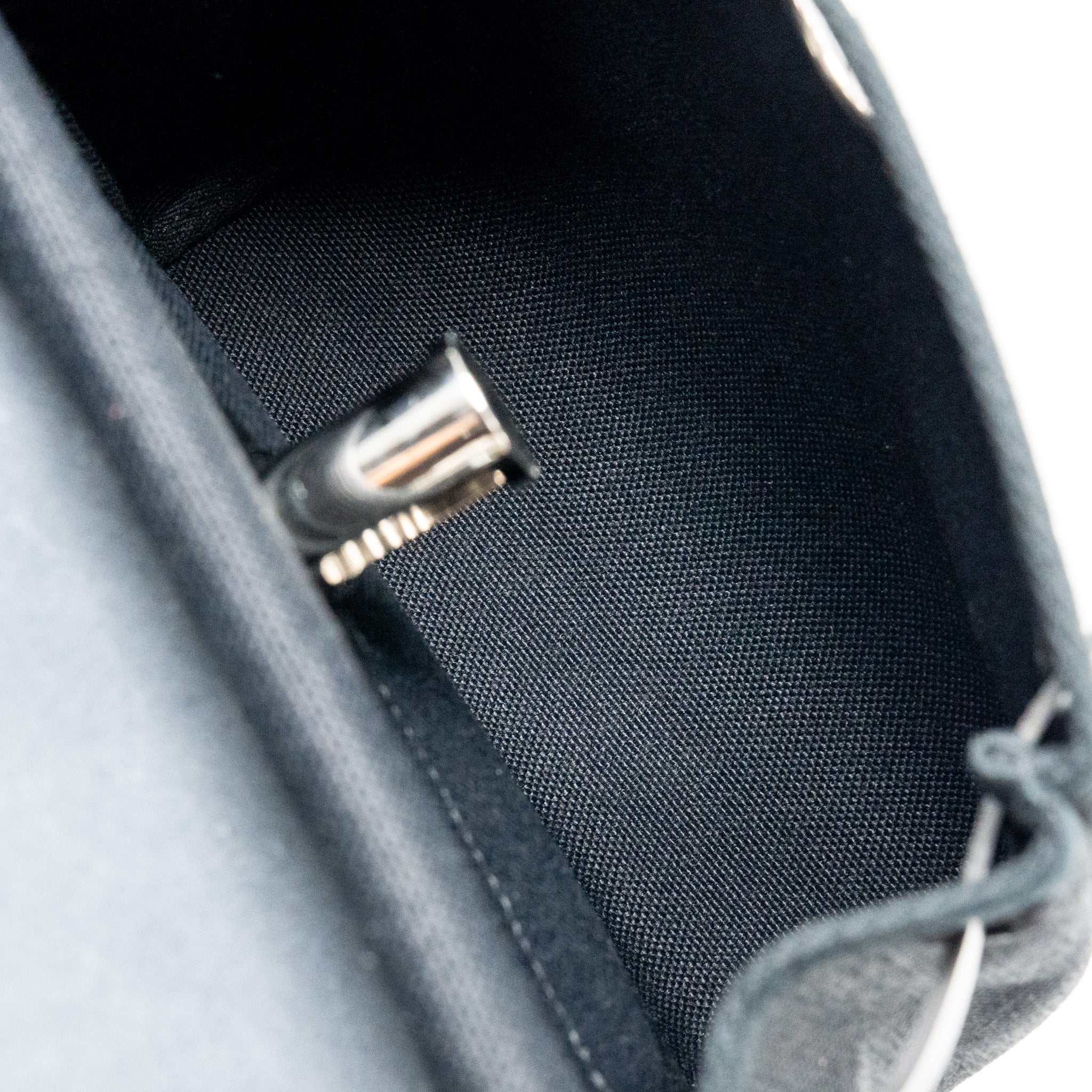 HERMES MINI HERBAG CANVAS / HUNTER LEATHER BLACK SHW