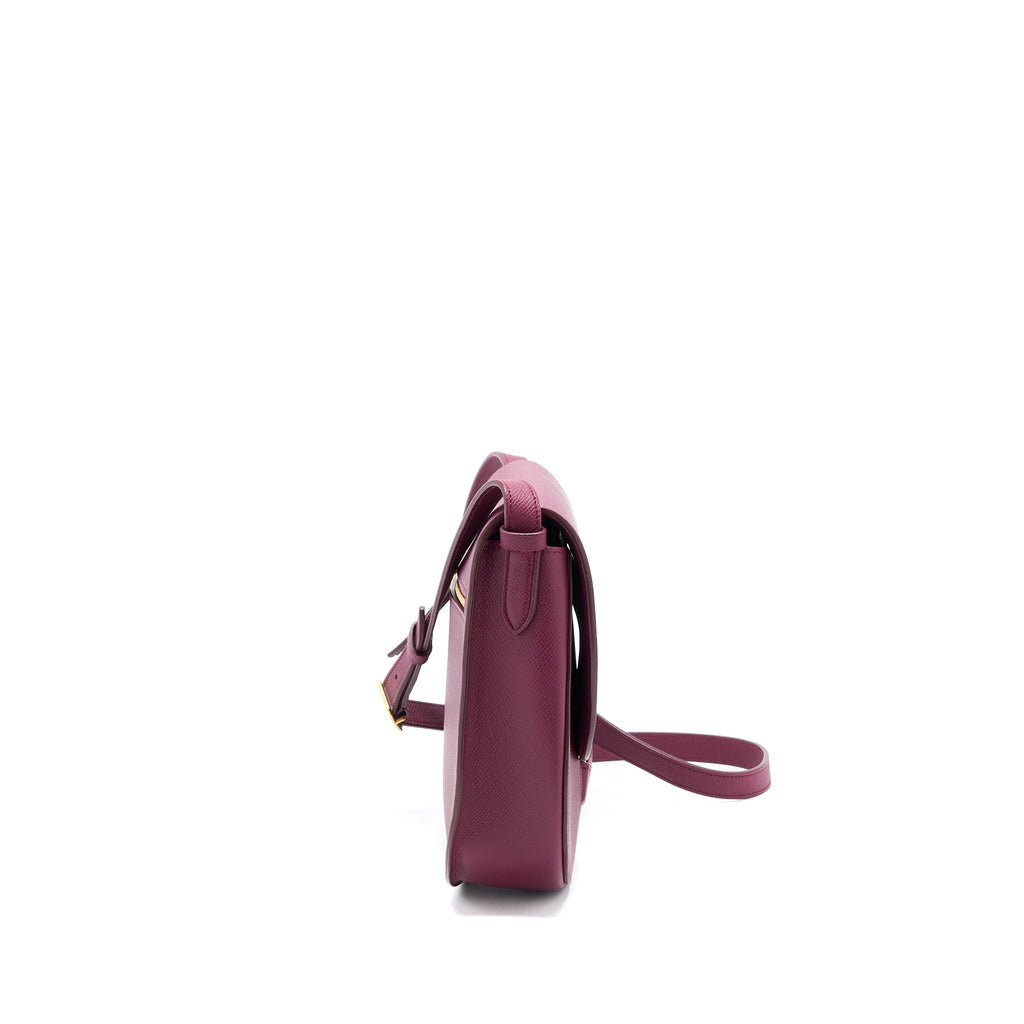 CELINE COMPACT TROTTEUR CROSSBODY SHOULDER BAG DARK PURPLE GHW