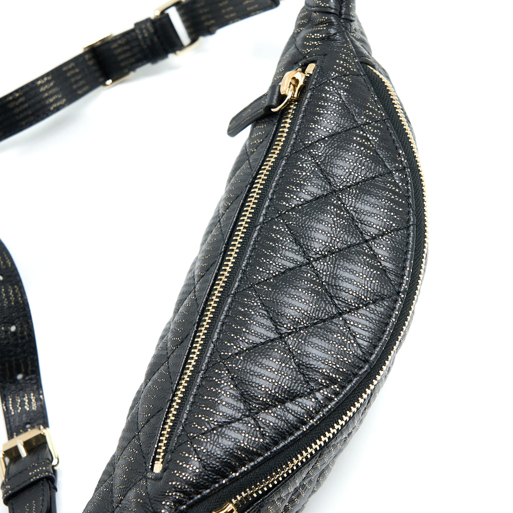 CHANEL SEASONAL WAIST BAG CALFSKIN BLACK/GOLD GHW