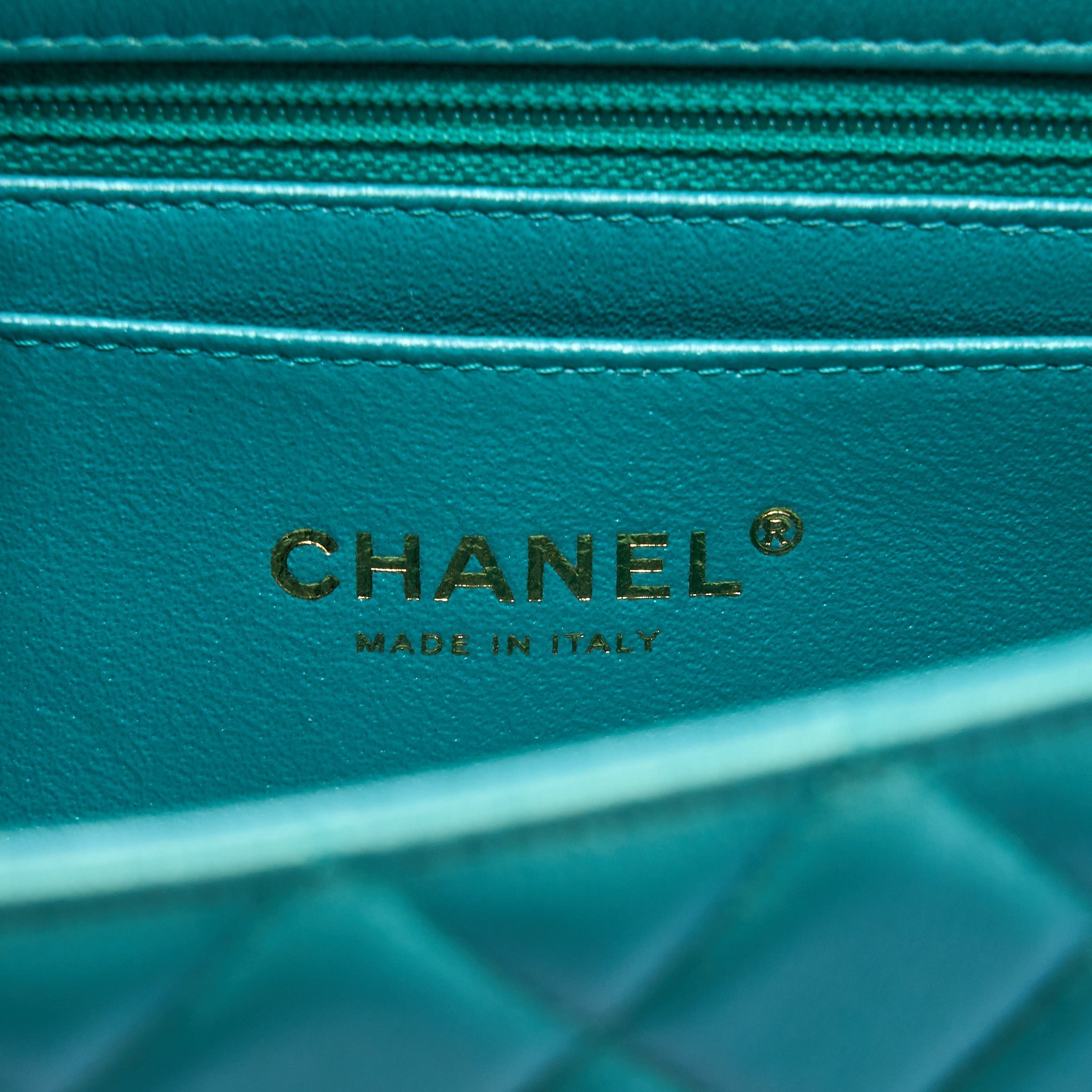 CHANEL 21S MINI RECTANGULAR FLAP BAG CALFSKIN IRIDESCENT GREEN LGHW