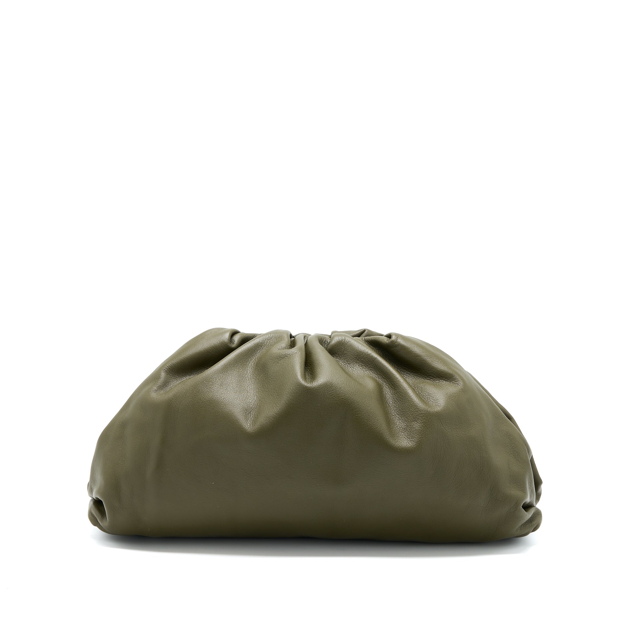 BOTTEGA VENETA CLUTCH CALFSKIN DARK GREEN GHW