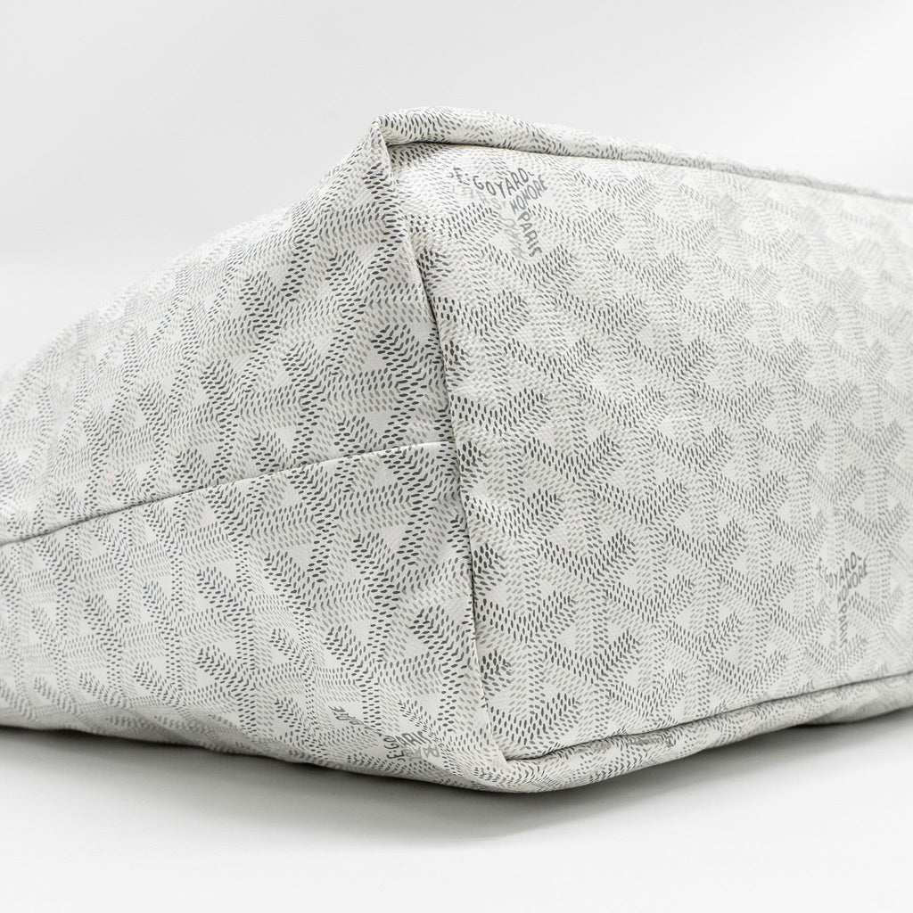 GOYARD SAINT LOUIS PM TOTE LIMITED EDITION GOYARDINE CANVAS/CALFSKIN WHITE/BLUE/YELLOW SHW
