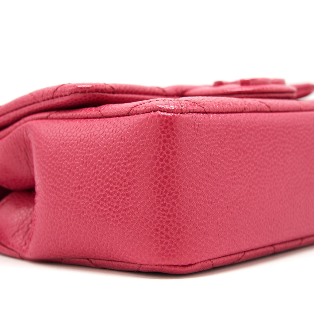 CHANEL MINI SQUARE CAVIAR PINK IN PINK HARDWARE