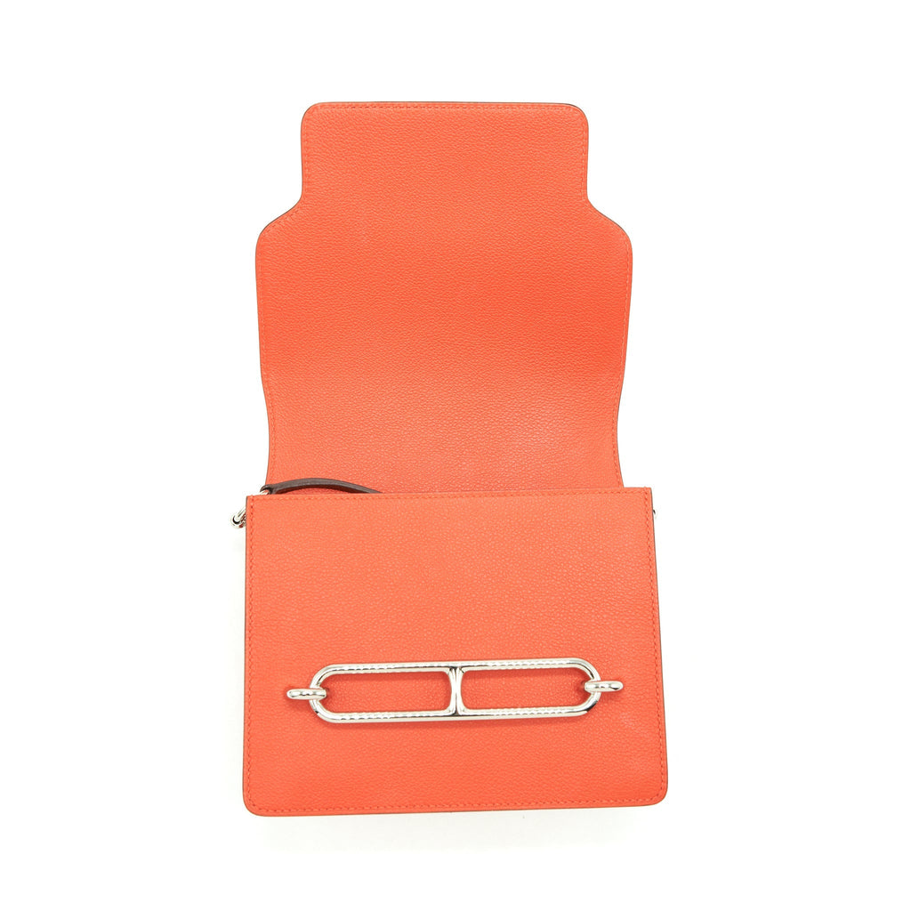 HERMES MINI ROULIS EVERCOLOR BICOLOR CAPUCINE/TERRE BATTUE SHW