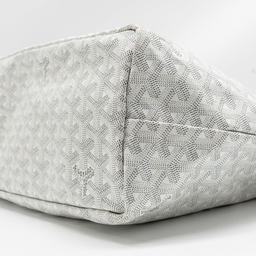 GOYARD SAINT LOUIS PM TOTE LIMITED EDITION GOYARDINE CANVAS/CALFSKIN WHITE/BLUE/YELLOW SHW