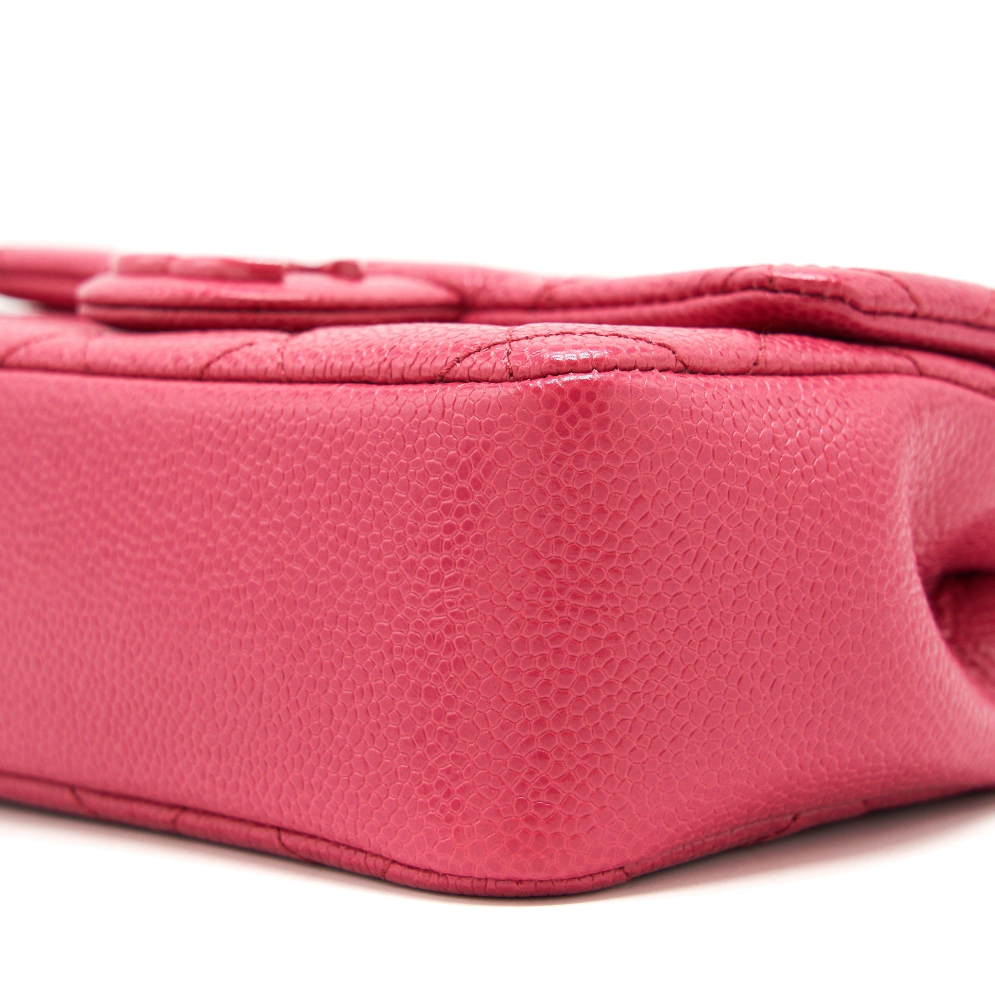 CHANEL MINI SQUARE CAVIAR PINK IN PINK HARDWARE