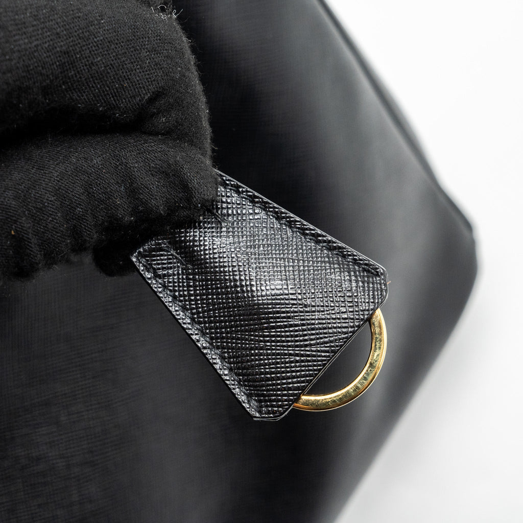 PRADA SAFFIANO TOTE BAG LEATHER BLACK GHW