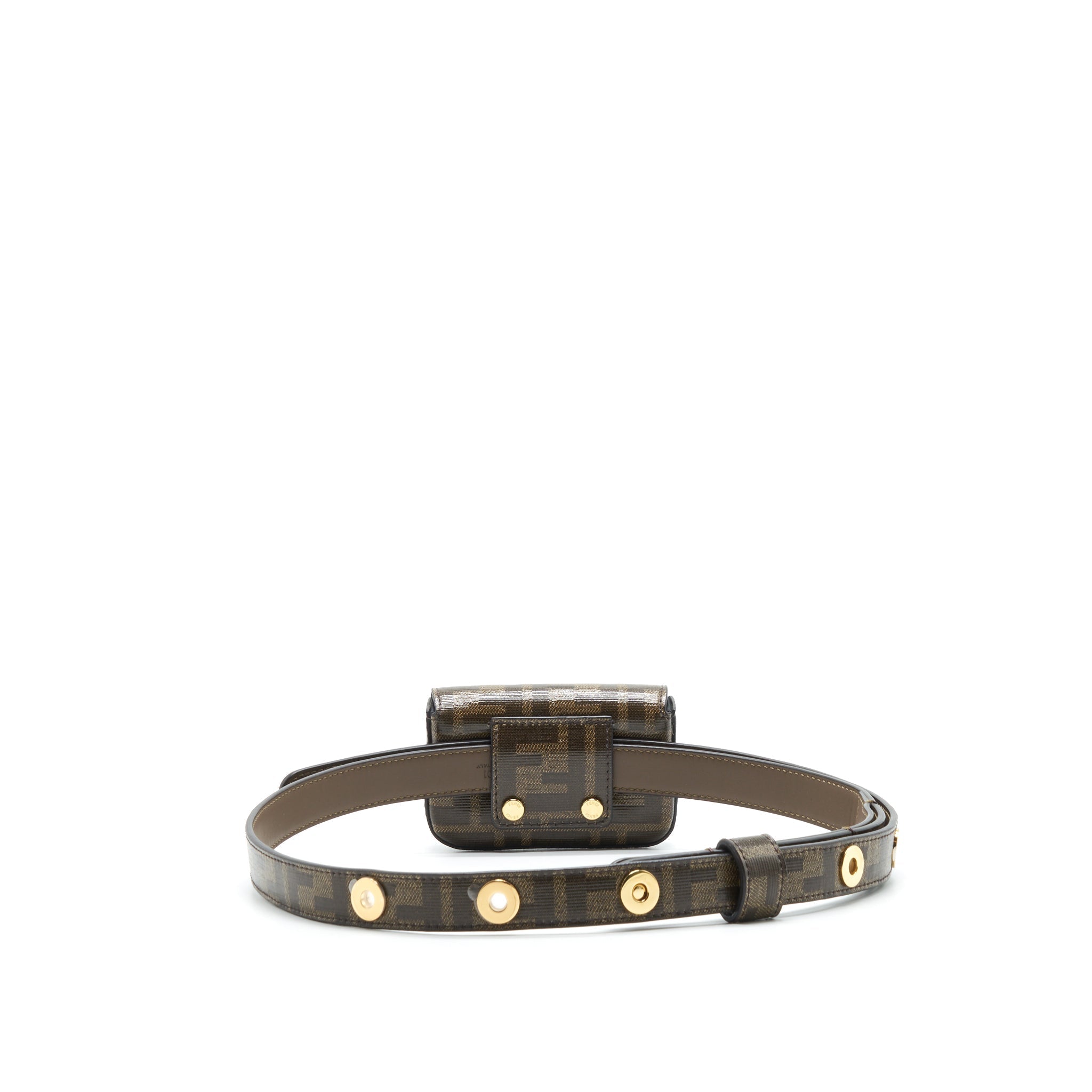FENDI ICONIC CANVAS BELT WITH MINI BAG