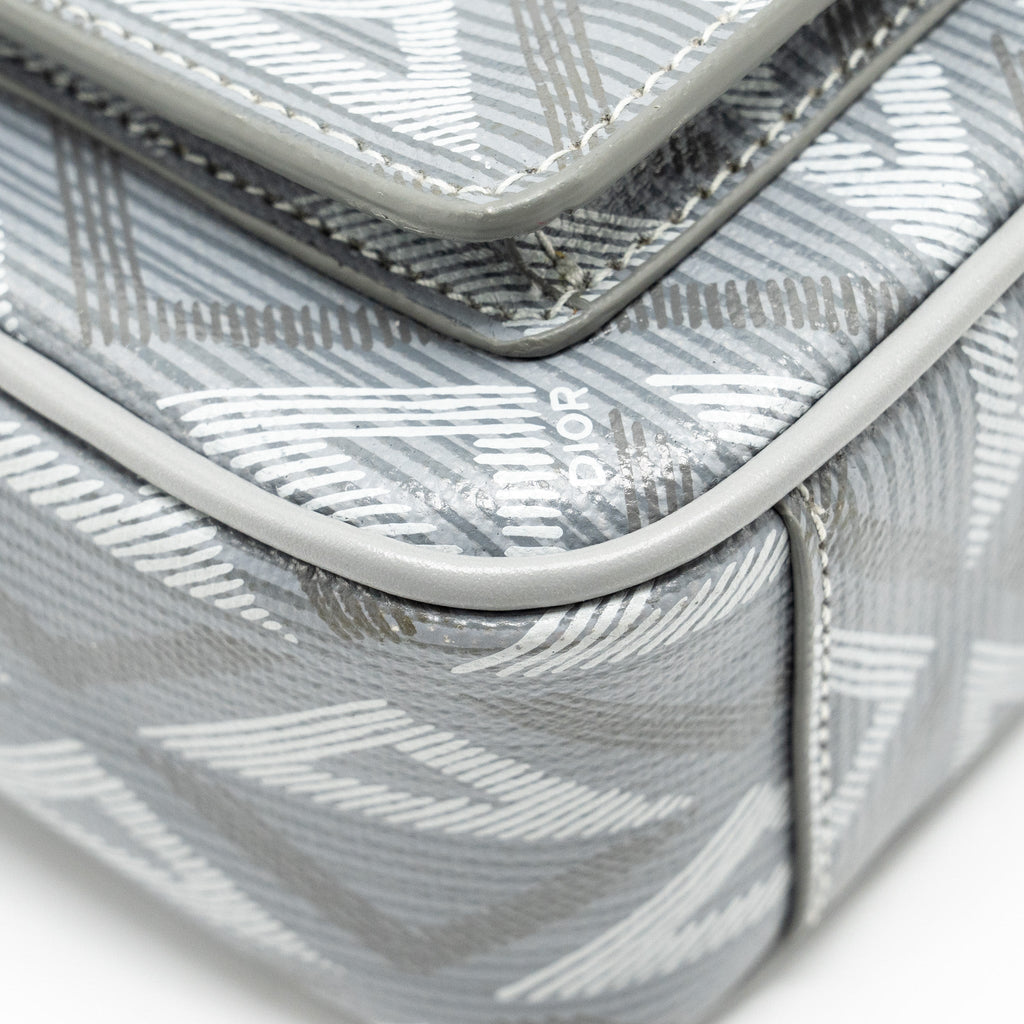 DIOR HIT THE ROAD BAG WITH STRAP DIOR CD DIAMOND CANVAS GREY MULTICOLOUR HARDWARE