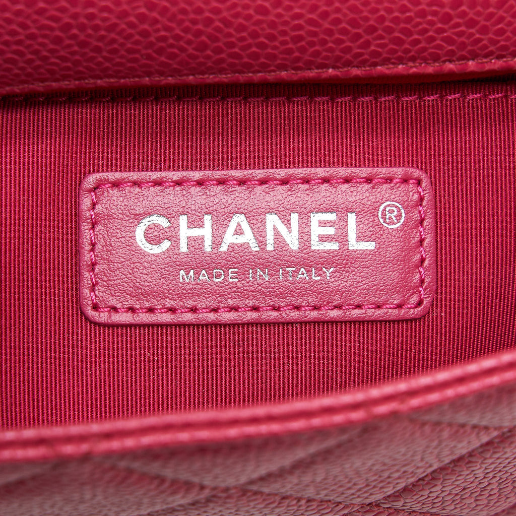 CHANEL MINI SQUARE CAVIAR PINK IN PINK HARDWARE