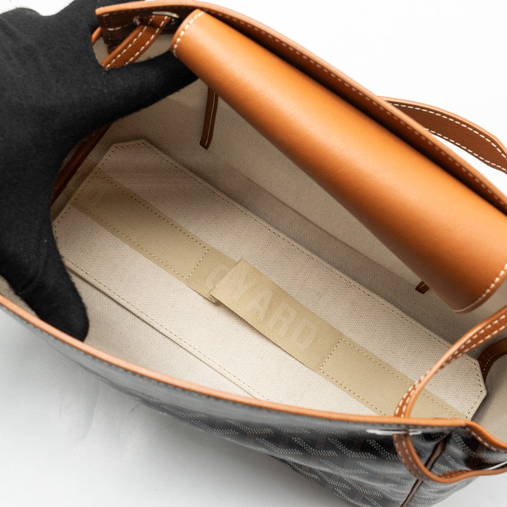 GOYARD ROUETTE TOTE BAG GOYARDINE CANVAS / CALFSKIN BROWN SHW