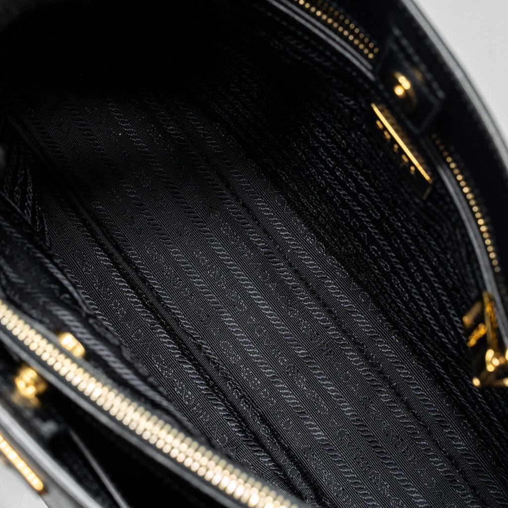 PRADA SAFFIANO TOTE BAG LEATHER BLACK GHW