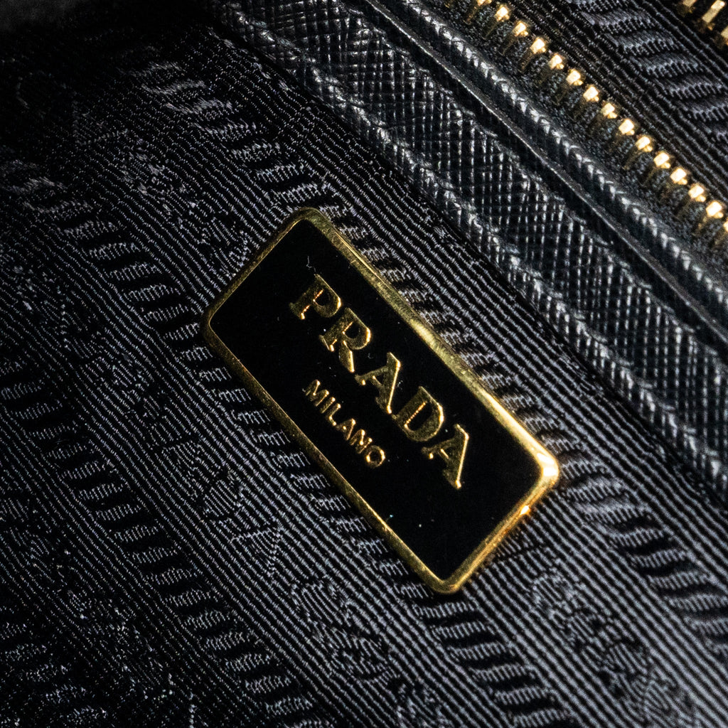 PRADA SAFFIANO TOTE BAG LEATHER BLACK GHW