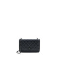 CHANEL TRENDY CC WALLET ON CHAIN LAMBSKIN SO BLACK WITH BLACK HARDWARE (MICROCHIP)