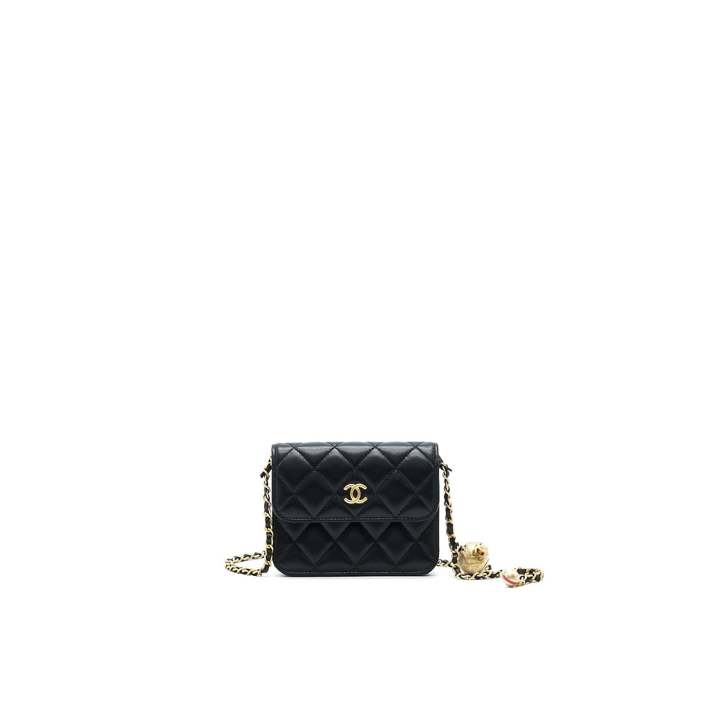 CHANEL PEARL CRUSH BELT BAG BLACK GHW