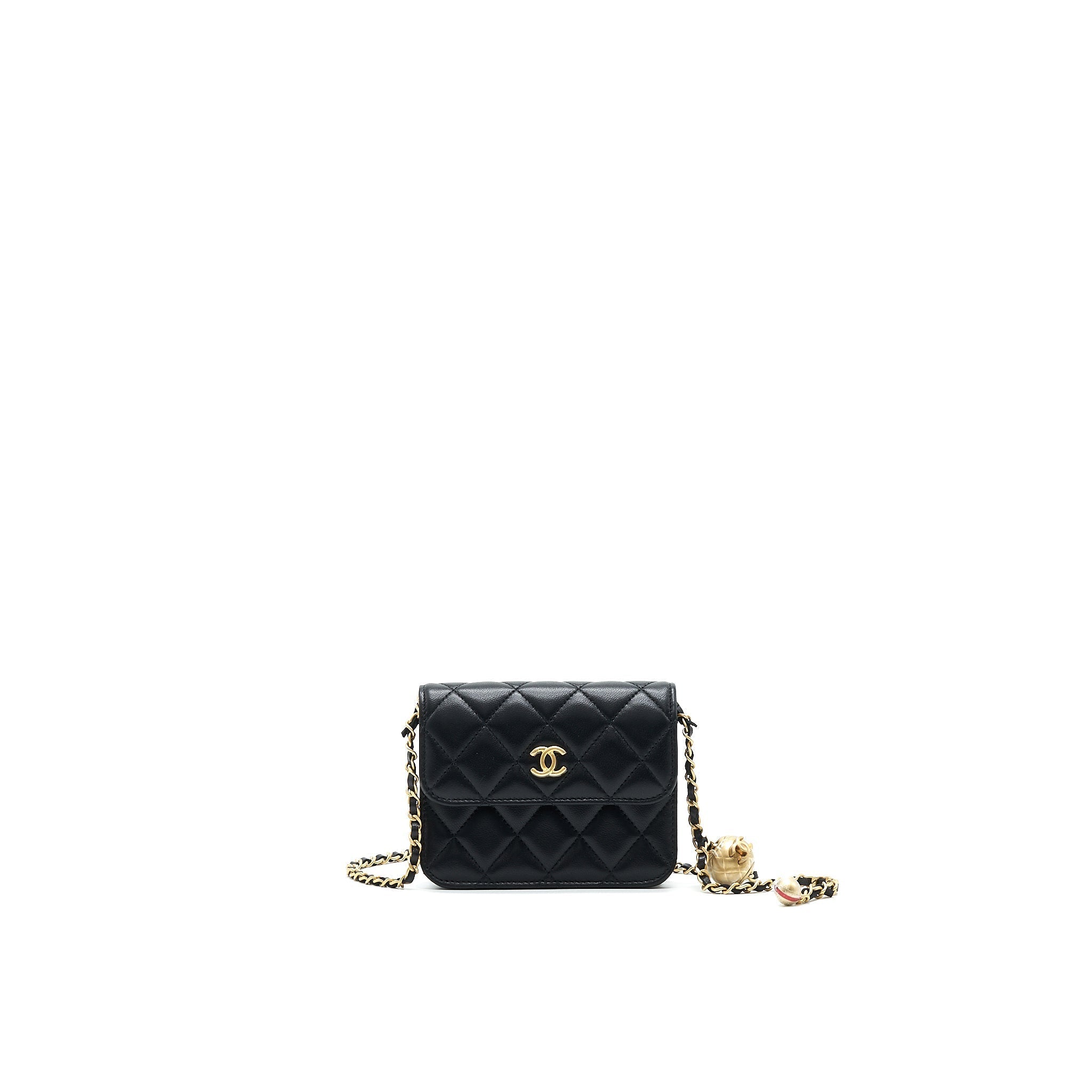 CHANEL PEARL CRUSH BELT BAG BLACK GHW