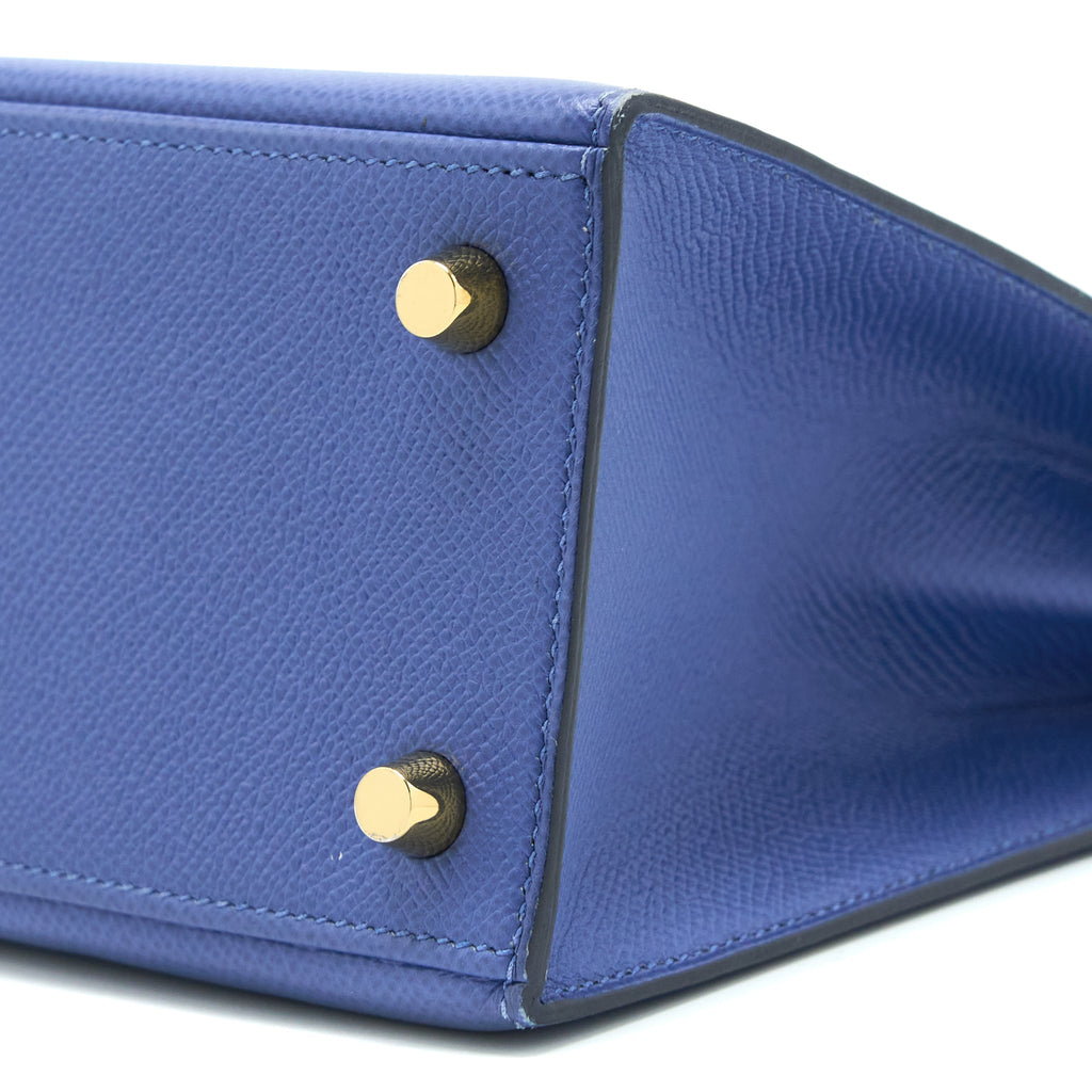HERMES KELLY 25 EPSOM BLUE AGATE GHW