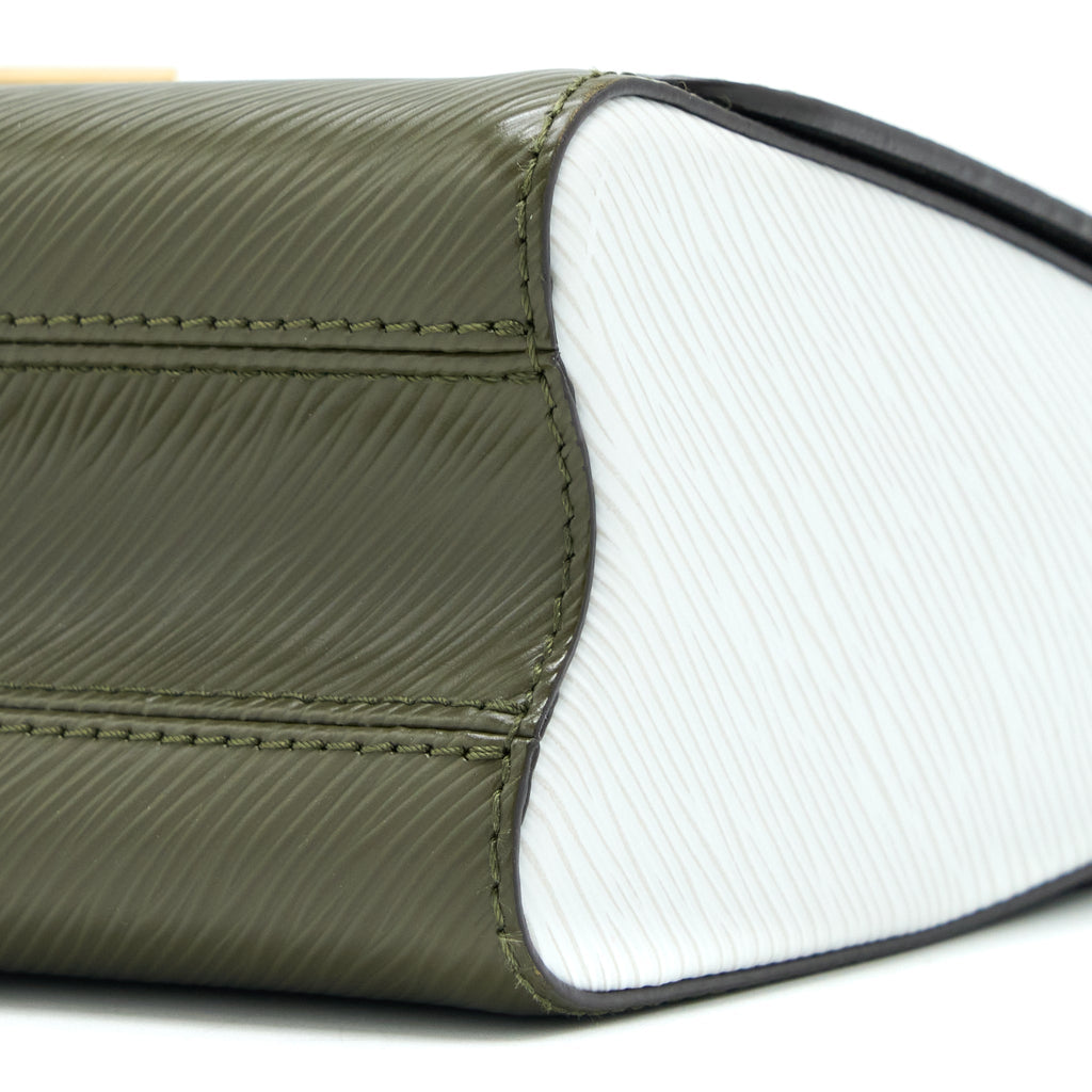 LOUIS VUITTON TWIST BAG MM EPI GREEN/WHITE GHW