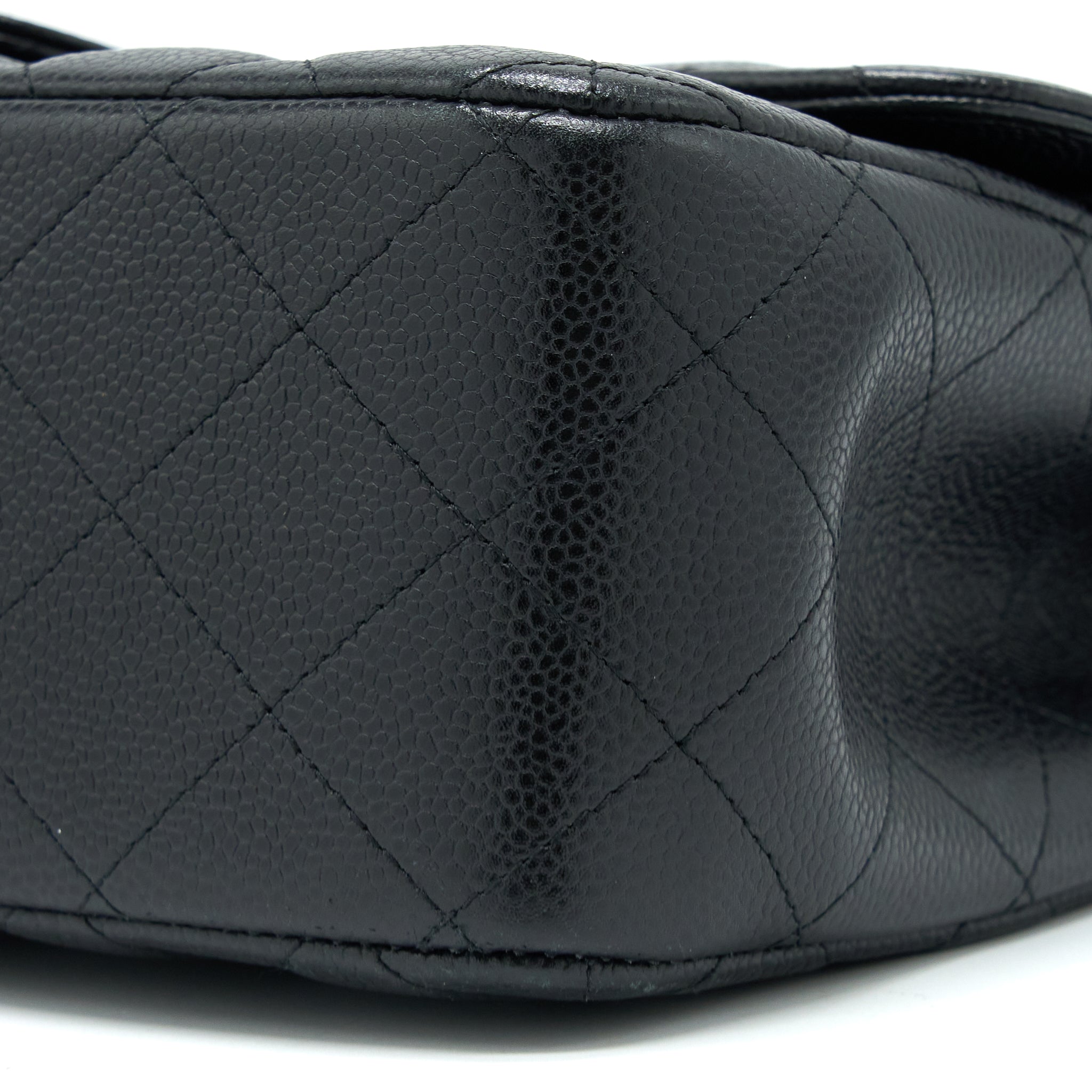 CHANEL CLASSIC JUMBO DOUBLE FLAP BAG CAVIAR BLACK GHW