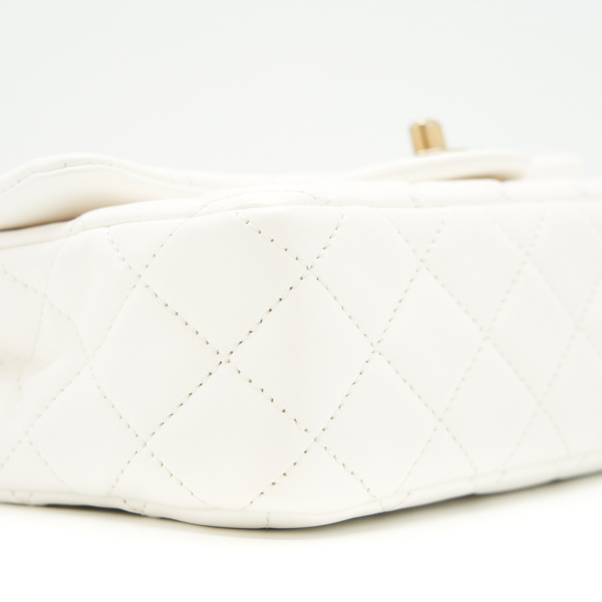 CHANEL MINI RECTANGULAR PEARL CRUSH WHITE GHW