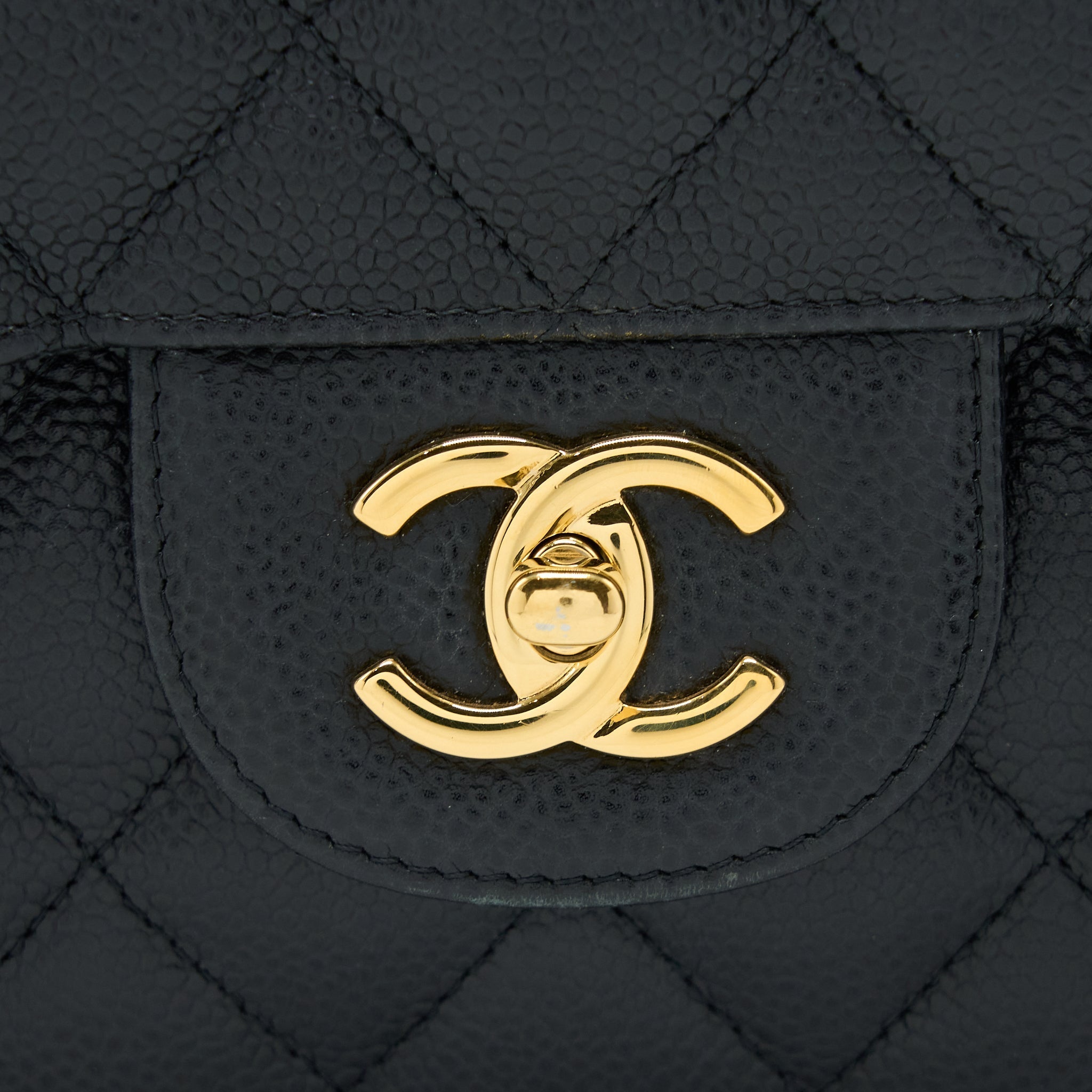 CHANEL CLASSIC JUMBO DOUBLE FLAP BAG CAVIAR BLACK GHW