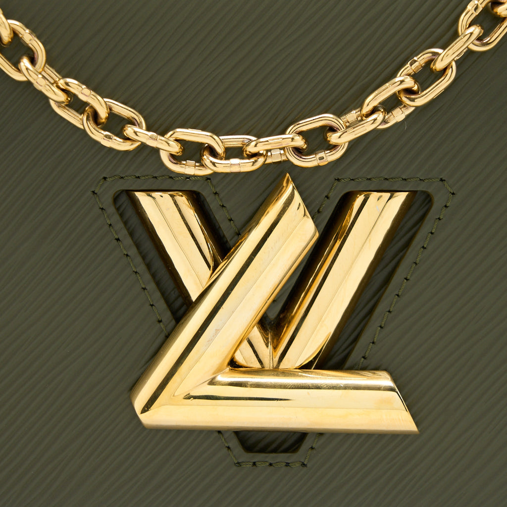 LOUIS VUITTON TWIST BAG MM EPI GREEN/WHITE GHW