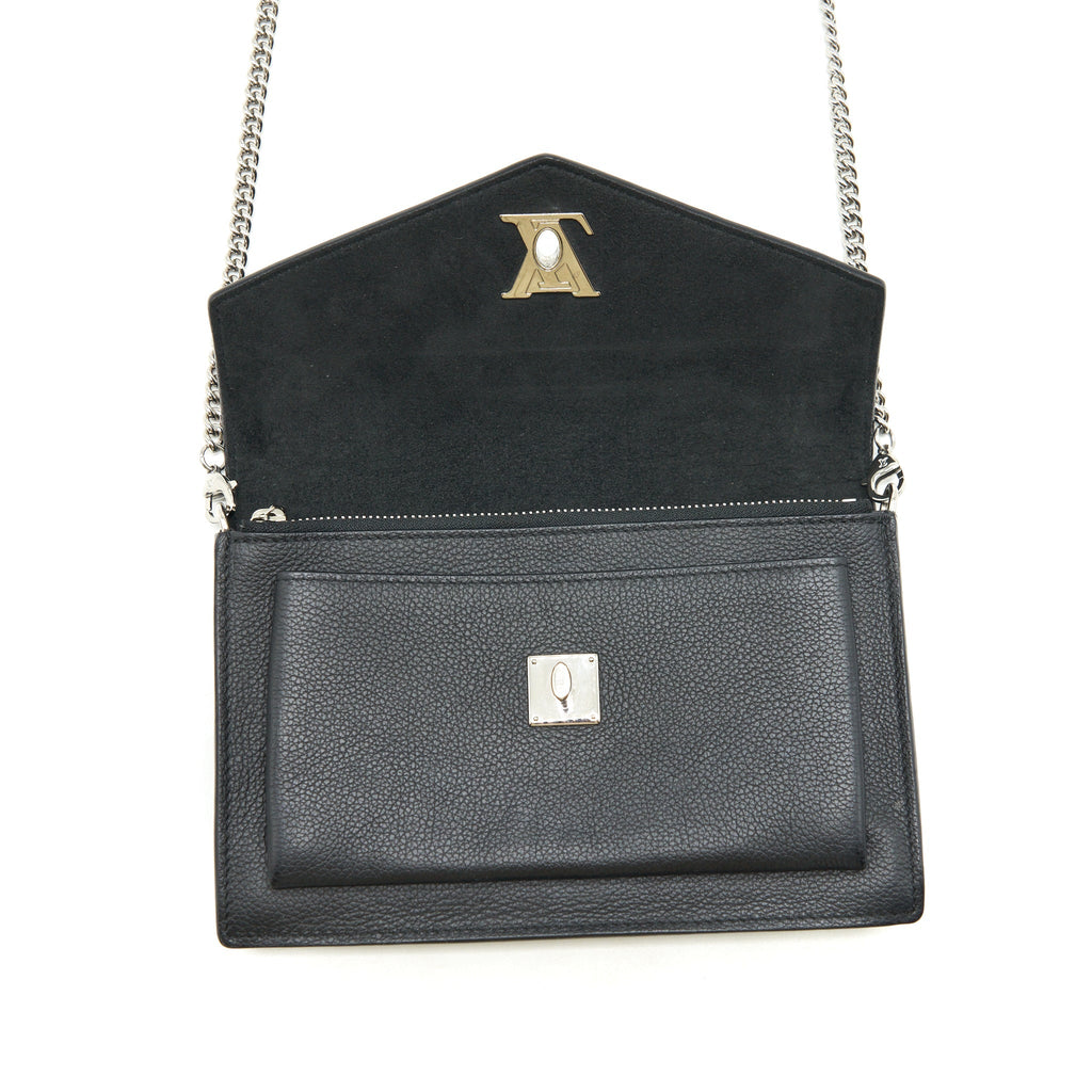LOUIS VUITTON MYLOCKME CHAIN POCHETTE CALFSKIN BLACK SHW