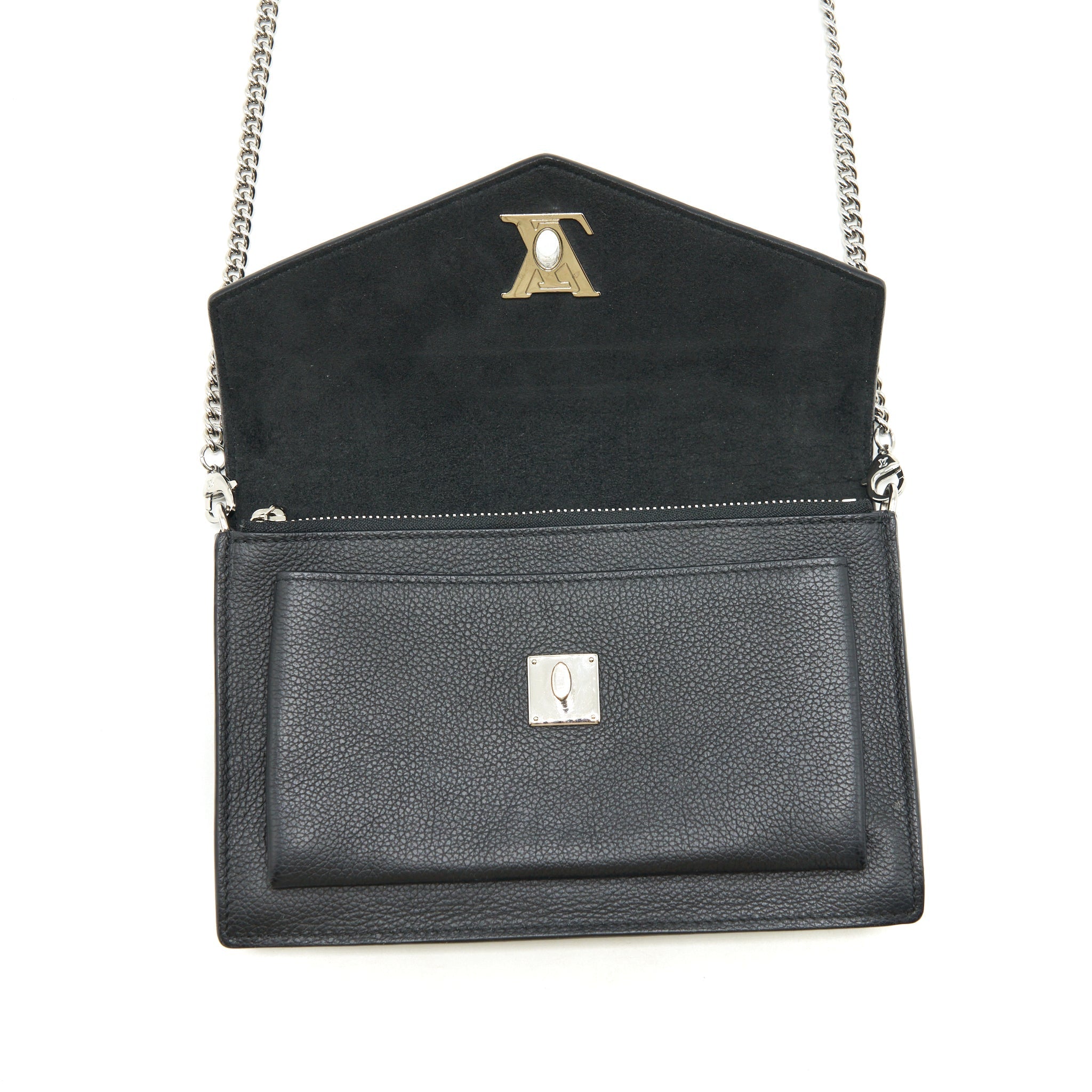 LOUIS VUITTON MYLOCKME CHAIN POCHETTE CALFSKIN BLACK SHW