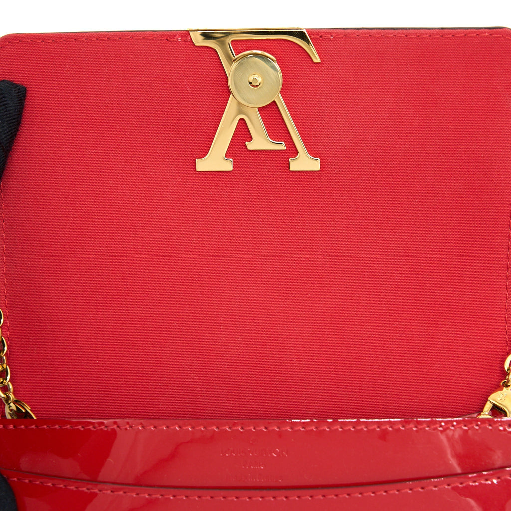 LOUIS VUITTON LOUIS CHAIN BAG PATENT RED GHW