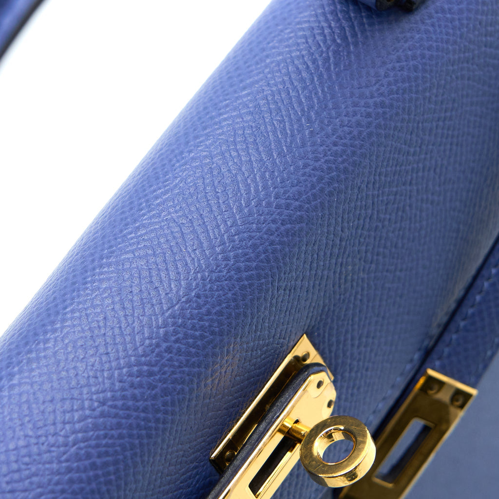 HERMES KELLY 25 EPSOM BLUE AGATE GHW