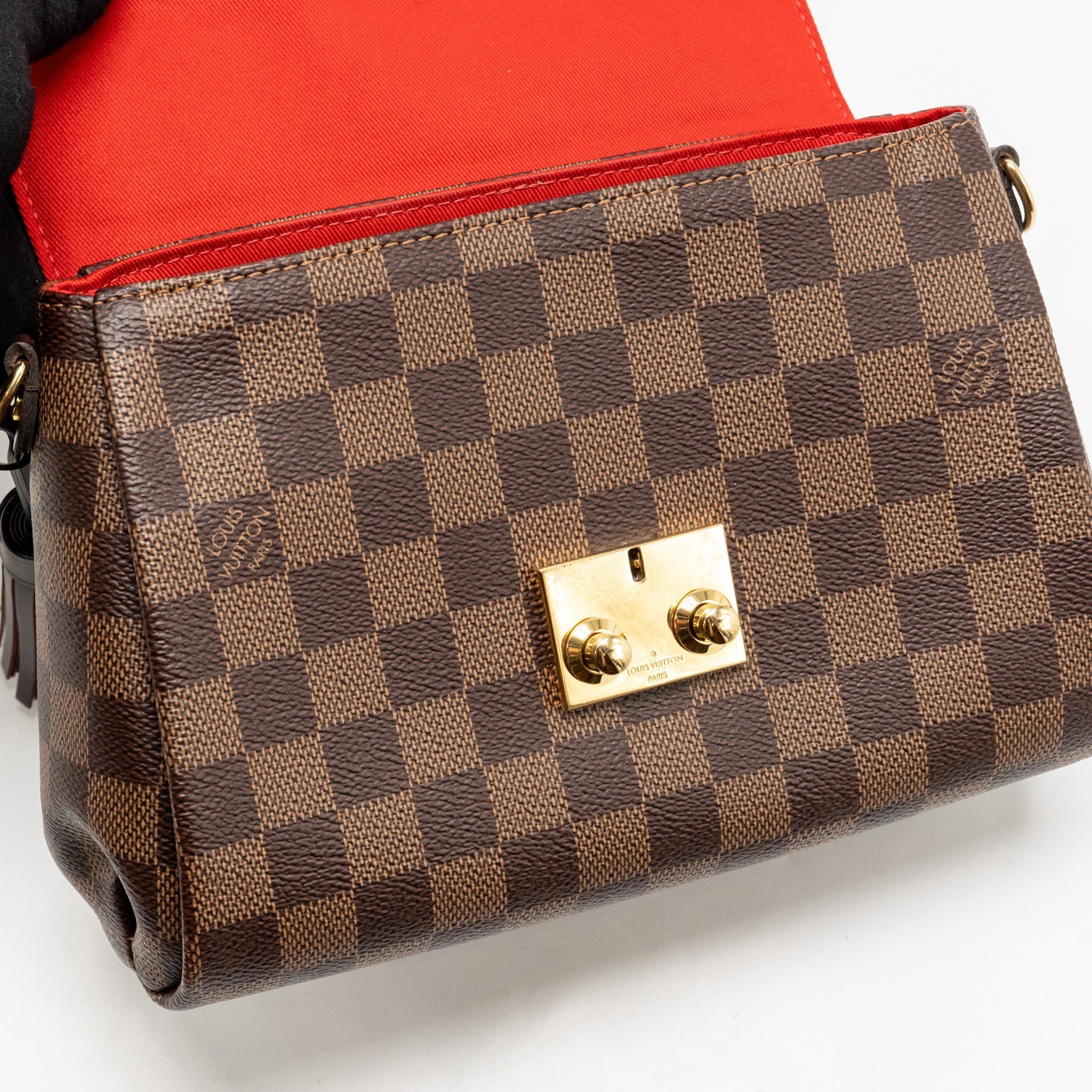 LOUIS VUITTON CROISETTE DAMIER EBENE CANVAS GHW